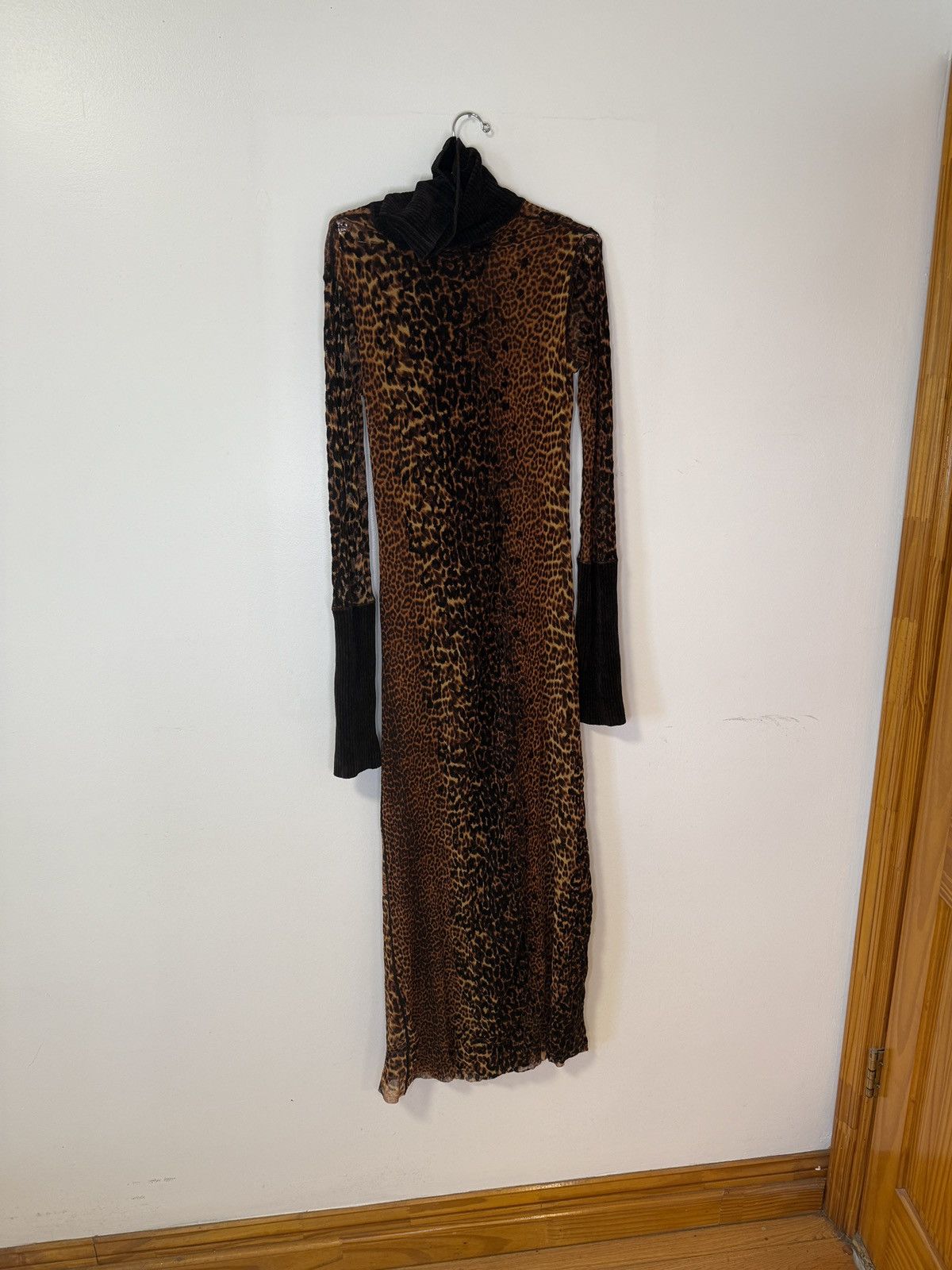 Jean Paul Gaultier VTG Leopard Print Mesh Dress  Rare 90s