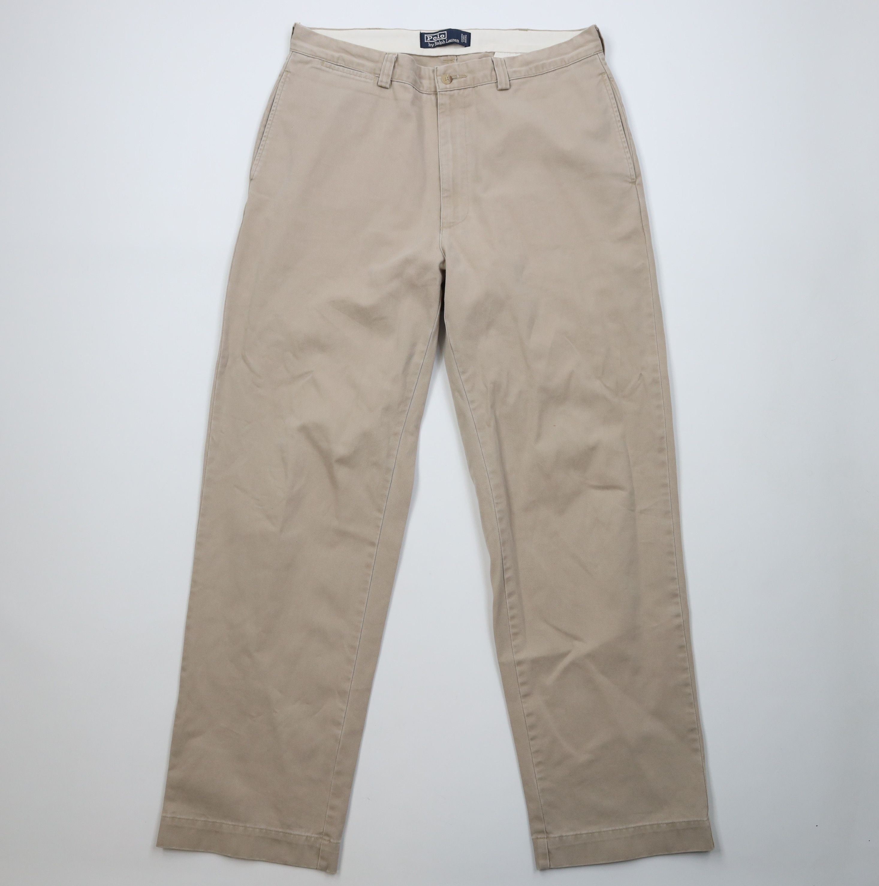 Ralph Lauren Vintage 90s Ralph Lauren Wide Leg Chino Pants Beige Cotton Size US 34 / EU 50 - 1 Thumbnail