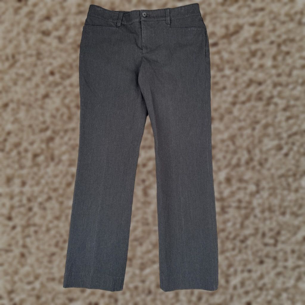 Ralph Lauren Lauren Ralph Lauren Pants Women 6P Gray Cotton Twill Low Rise 29x27 Straight Leg Chino Pockets Zipper Size 28" / US 6 / IT 42 - 1 Thumbnail