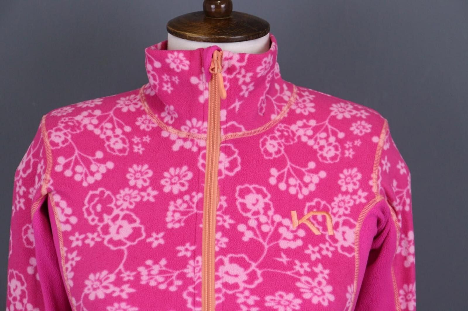 Designer Kari Traa Pink Floral Full Zip Fleece Jacket Size XS Size XS / US 0-2 / IT 36-38 - 4 Thumbnail