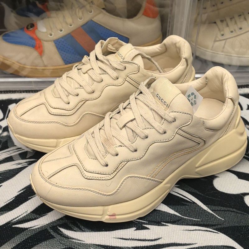 Gucci Gucci Rhyton Distressed Cream Fashion Sneakers 0079 Size US 9.5 / EU 42-43 - 1 Thumbnail