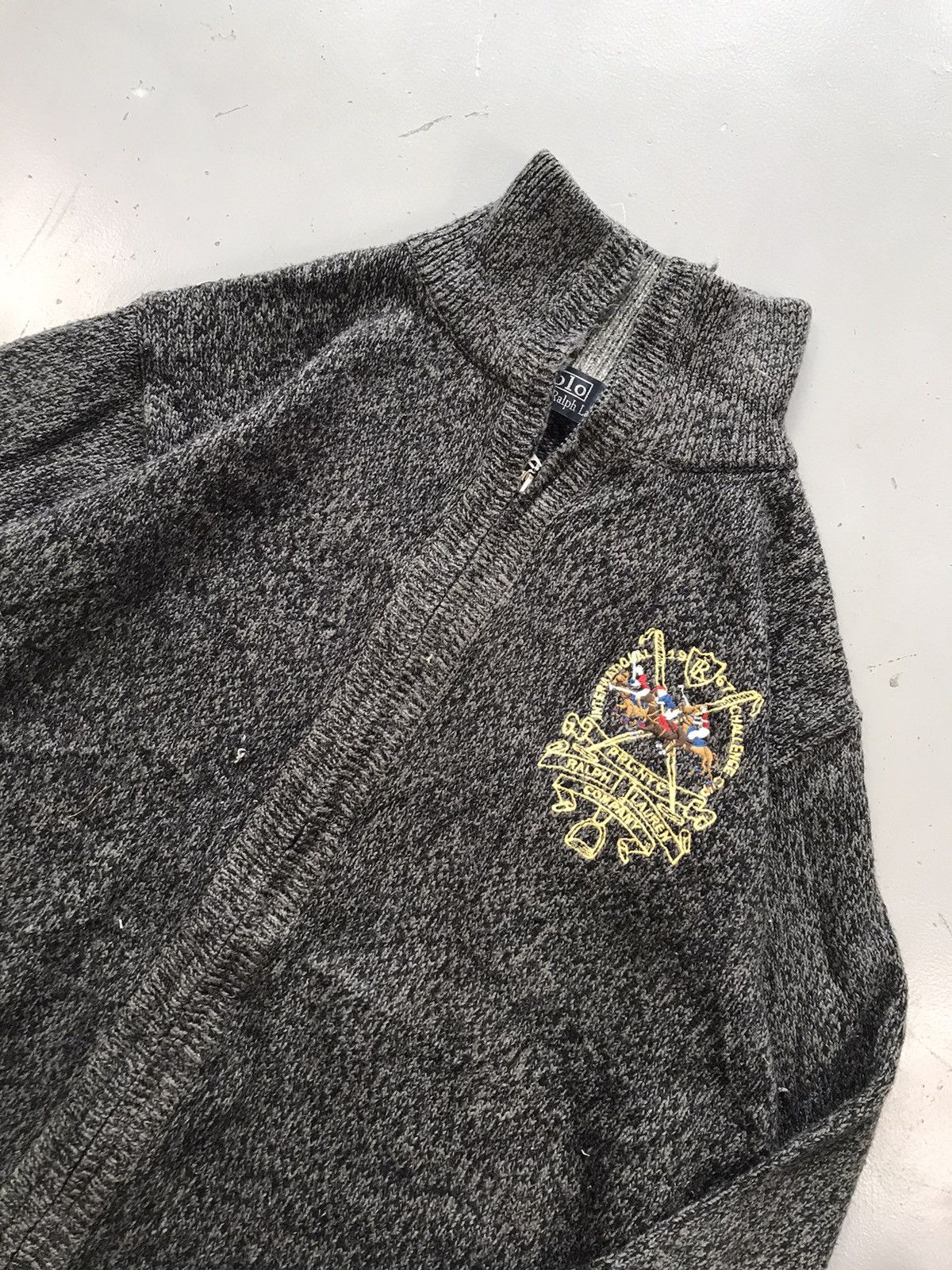 Designer × Polo Ralph Lauren × Vintage Vintage polo sweater crown embroidered zip up Size US XXL / EU 58 / 5 - 7 Thumbnail