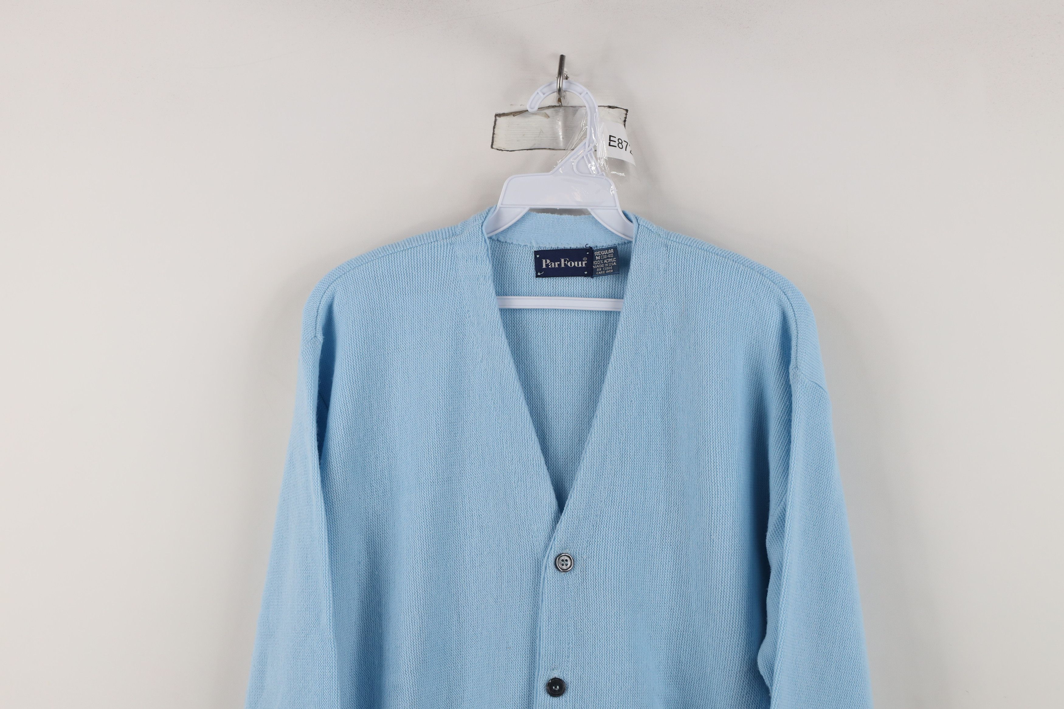 Vintage Vintage 70s Streetwear Cardigan Sweater Carolina Blue USA Size US M / EU 48-50 / 2 - 2 Thumbnail