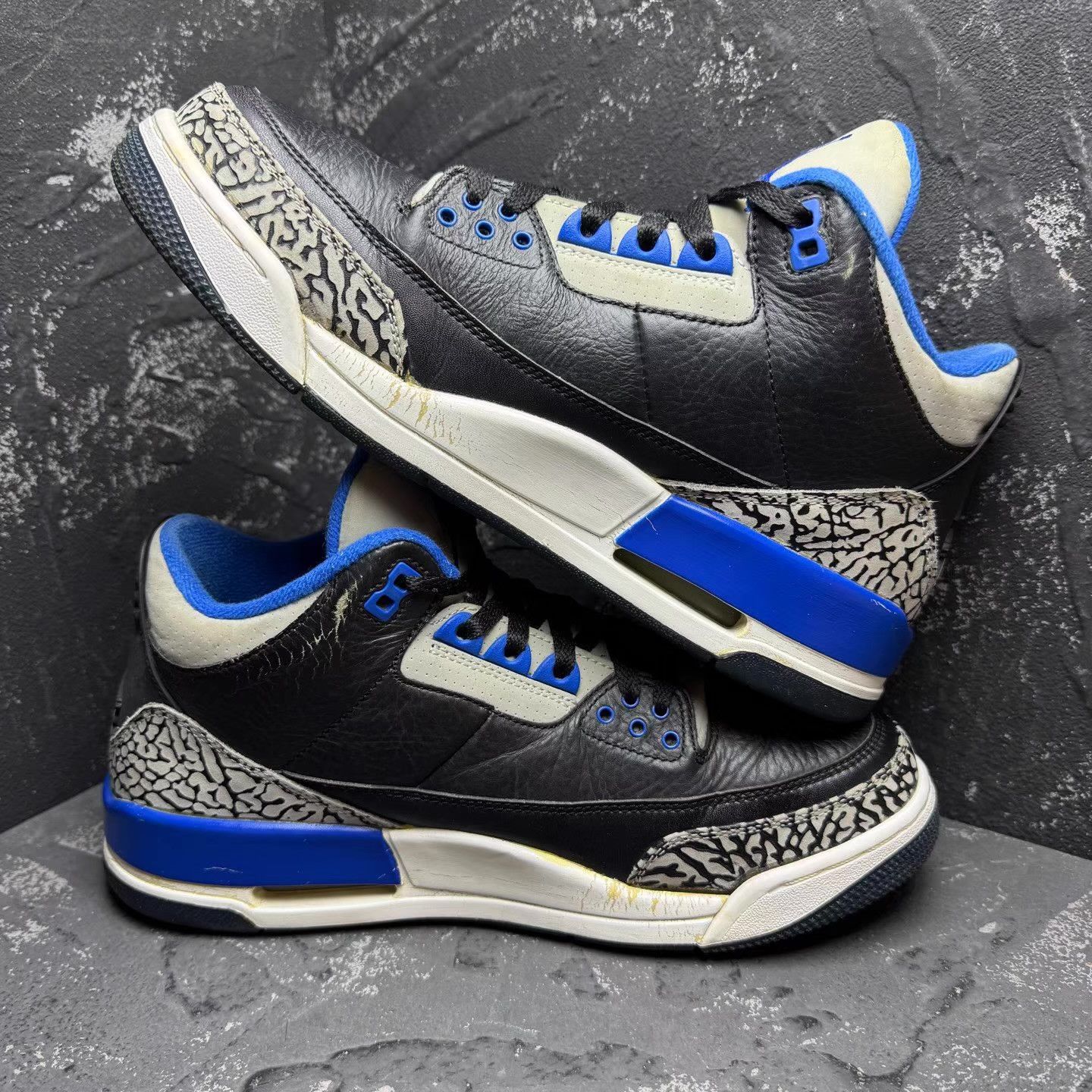 Nike Air Jordan 3 Black & Blue Cement (2013) Q10 Size US 8.5 / EU 41-42 - 4 Thumbnail