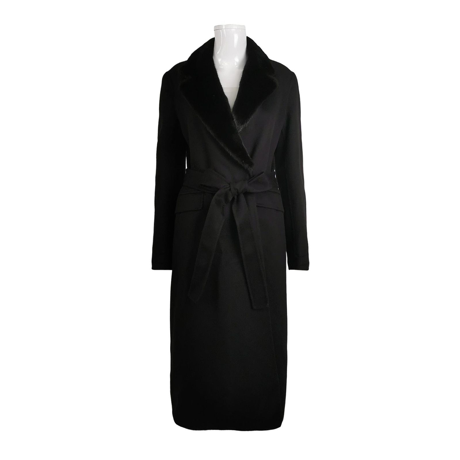 Prada Prada Wool Blend Coat with Fur Collar 0079 Size US L / EU 52-54 / 3 - 1 Thumbnail