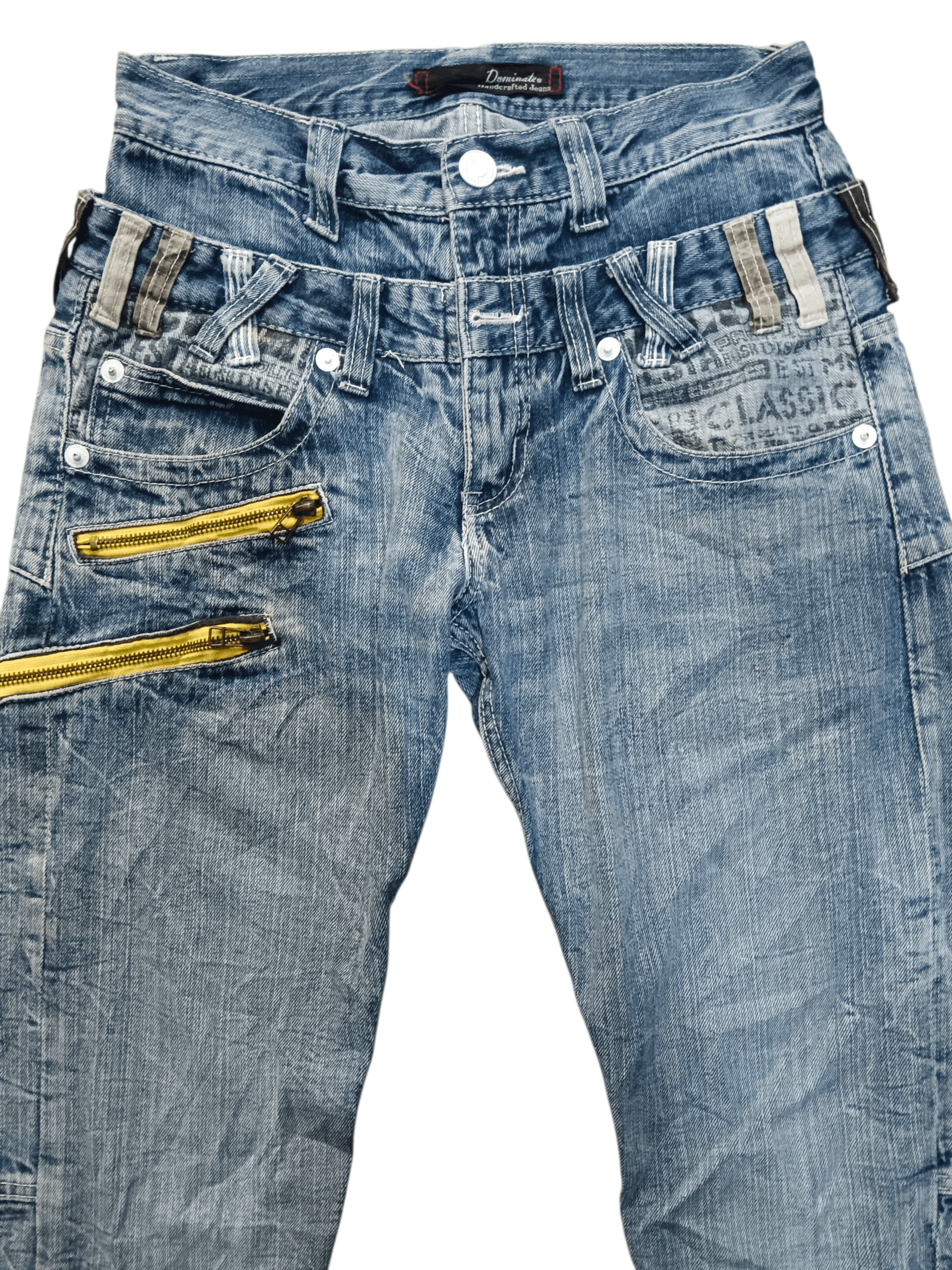 Japanese Brand Dorminate Double Waist Punk Jeans Size US 29 - 3 Thumbnail