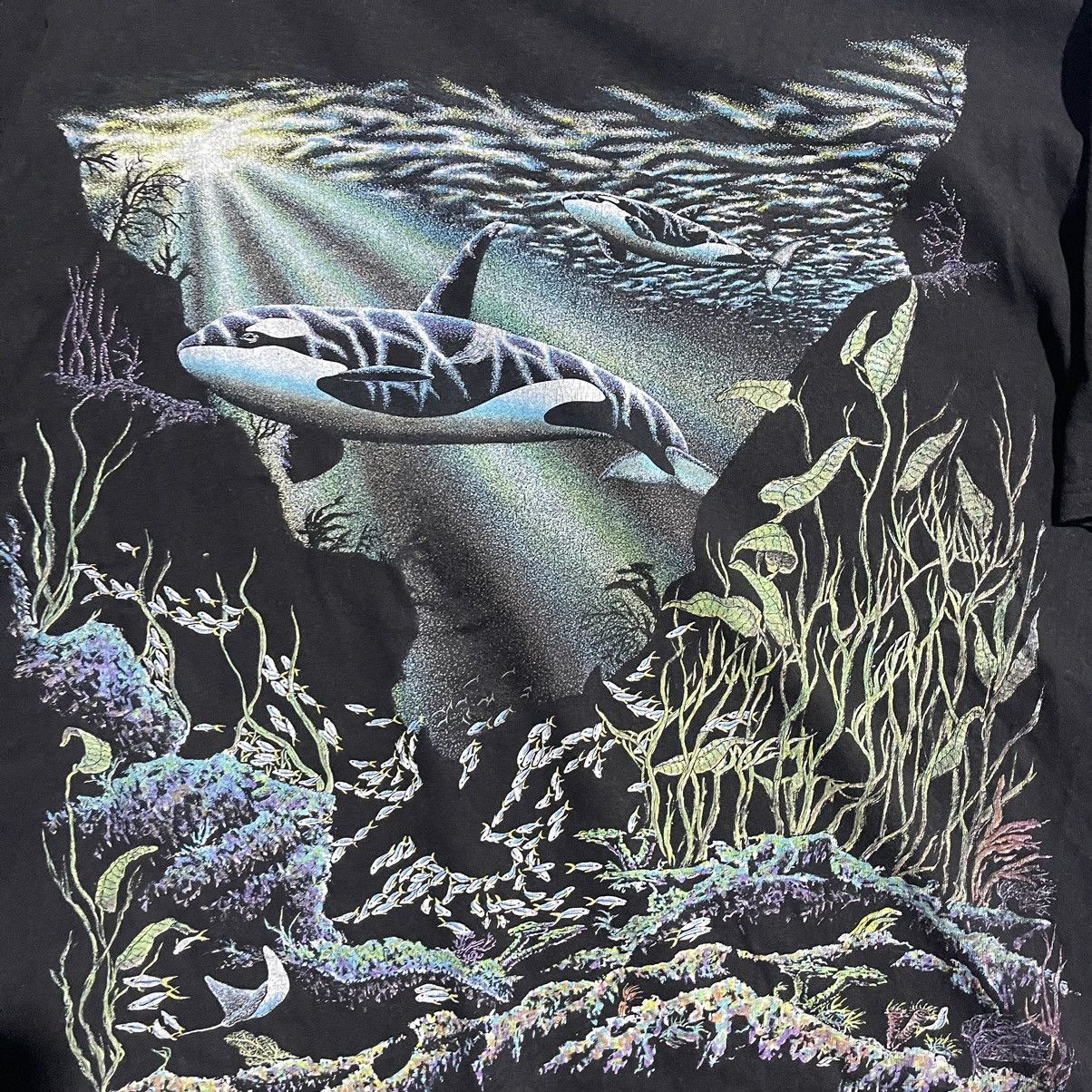 Vintage Vintage 1994 Gardiver Shark & Reef Ocean Graphic T-Shirt Size US XL / EU 56 / 4 - 2 Thumbnail