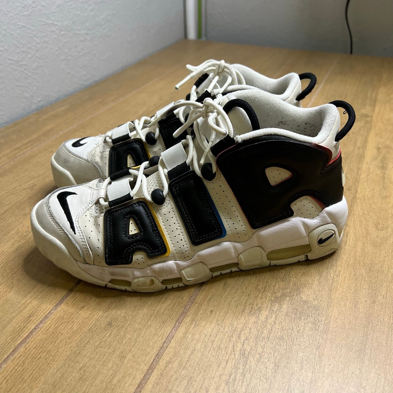Nike Nike Air More Uptempo 96 White Black Multi Men’s Size 9.5 Size US 9.5 / EU 42-43 - 3 Thumbnail