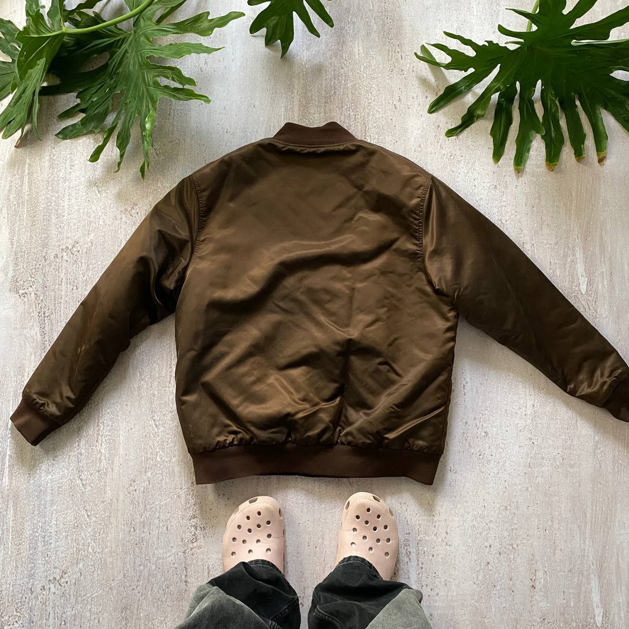 Nike VINTAGE Y2K NIKE AIR BIG LOGO NYLON BROWN BOMBER JACKET 154 Size US L / EU 52-54 / 3 - 10 Thumbnail