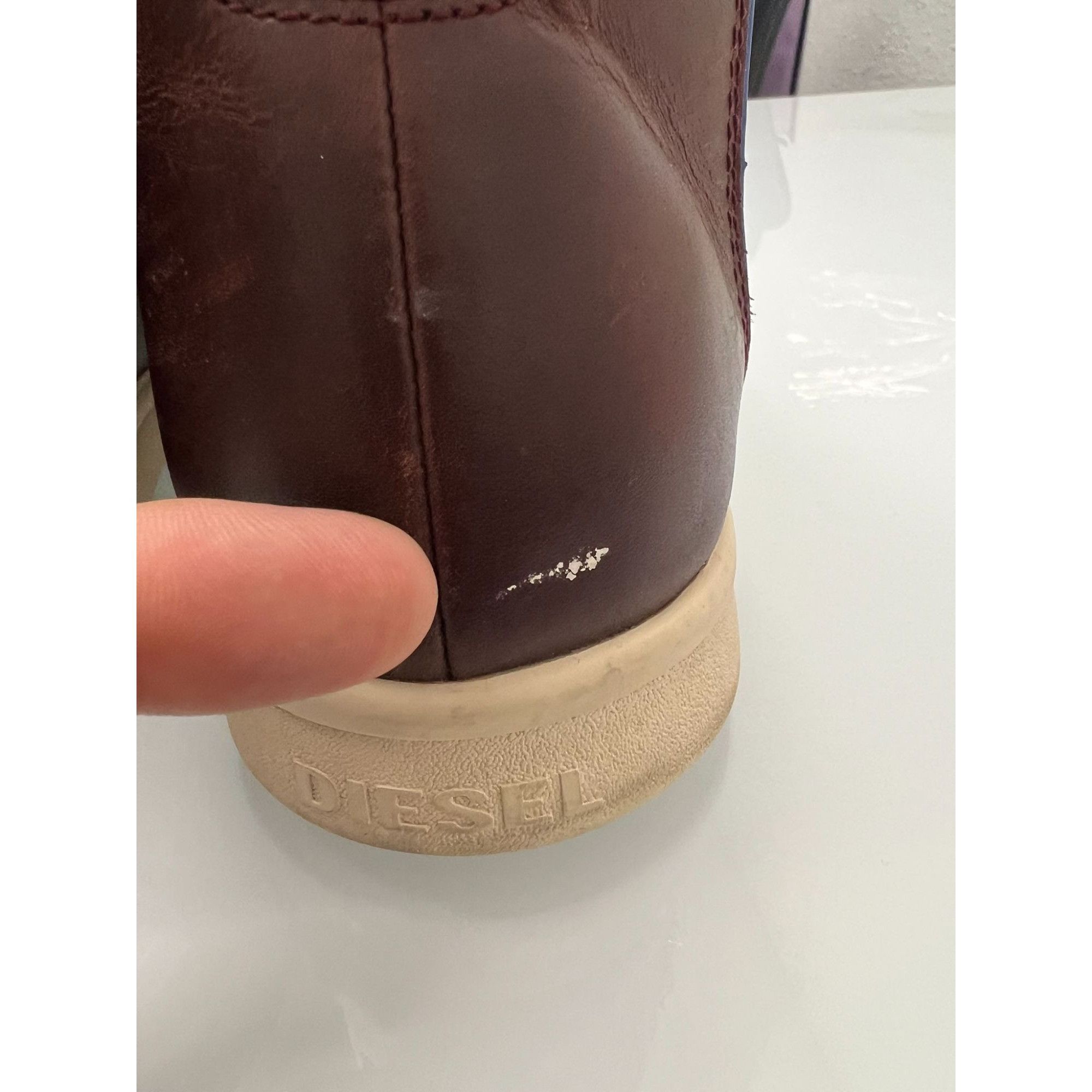 Diesel Diesel Men's US 8.5 S-Nentish High-Top Leather Sneakers Bur Size US 8.5 / EU 41-42 - 8 Thumbnail