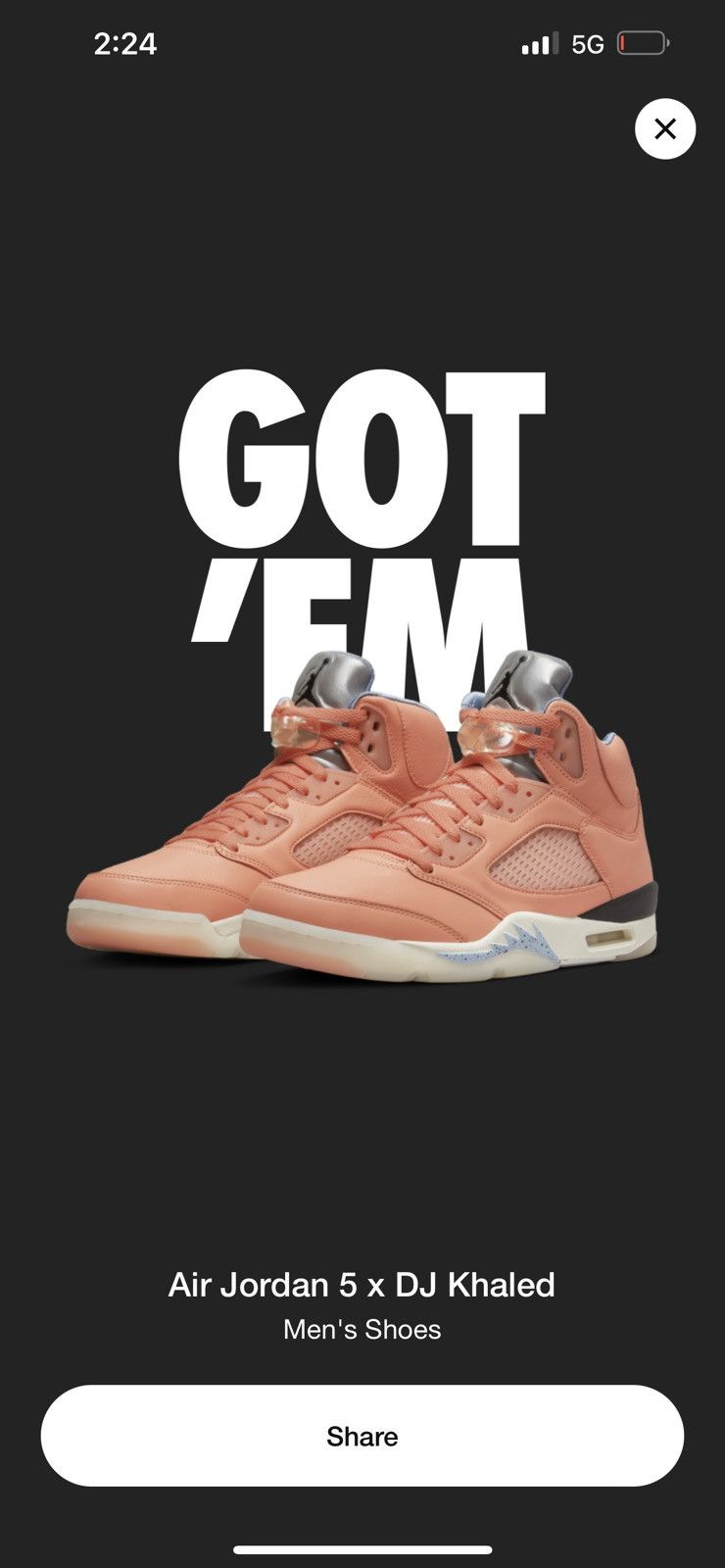 Jordan Brand × Nike AIR JORDAN 5 / DJ KHALED (NEW) Size US 10.5 / EU 43-44 - 23 Thumbnail