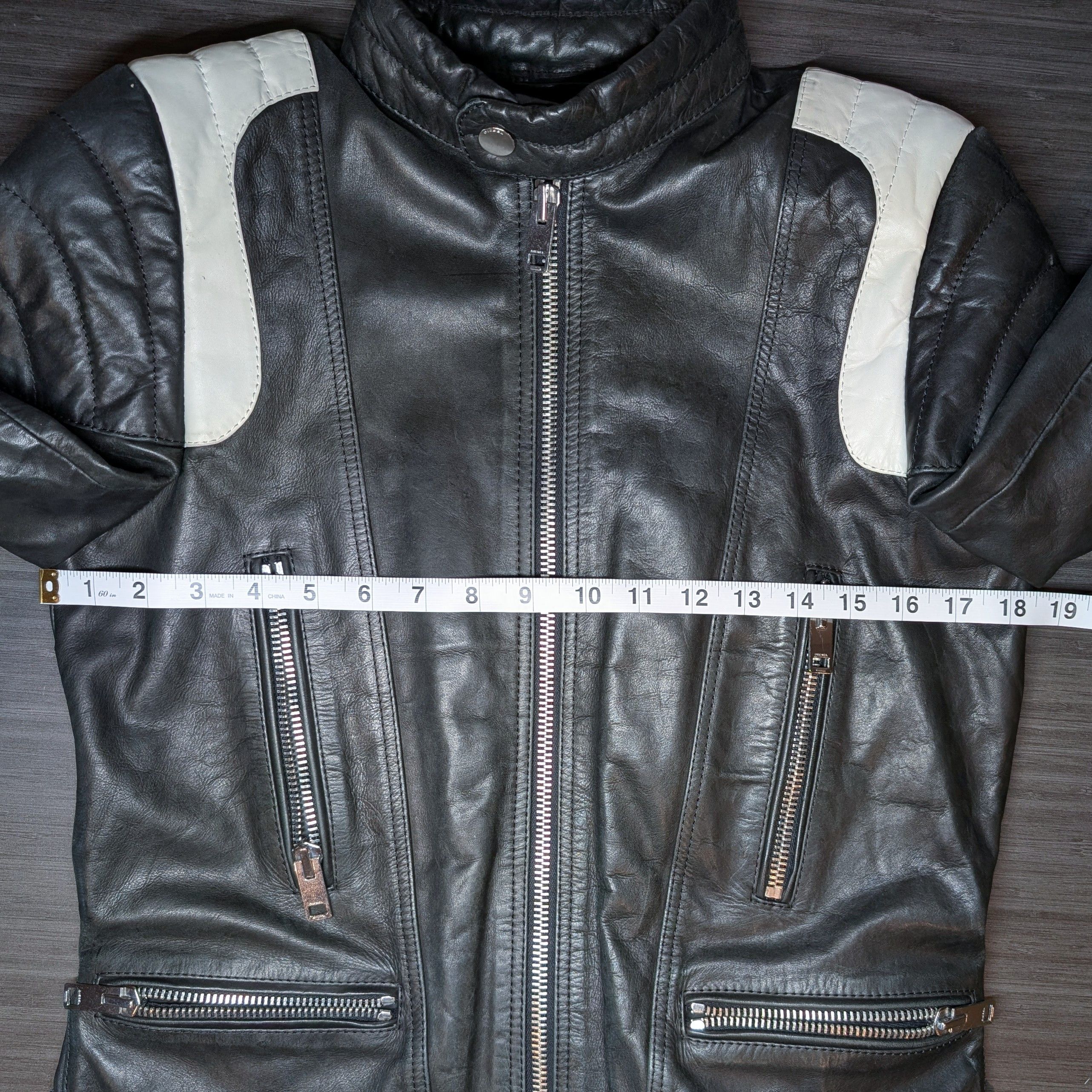 Diesel Diesel Black and White Cowhide Leather Motorcycle Jacket Size US S / EU 44-46 / 1 - 12 Thumbnail