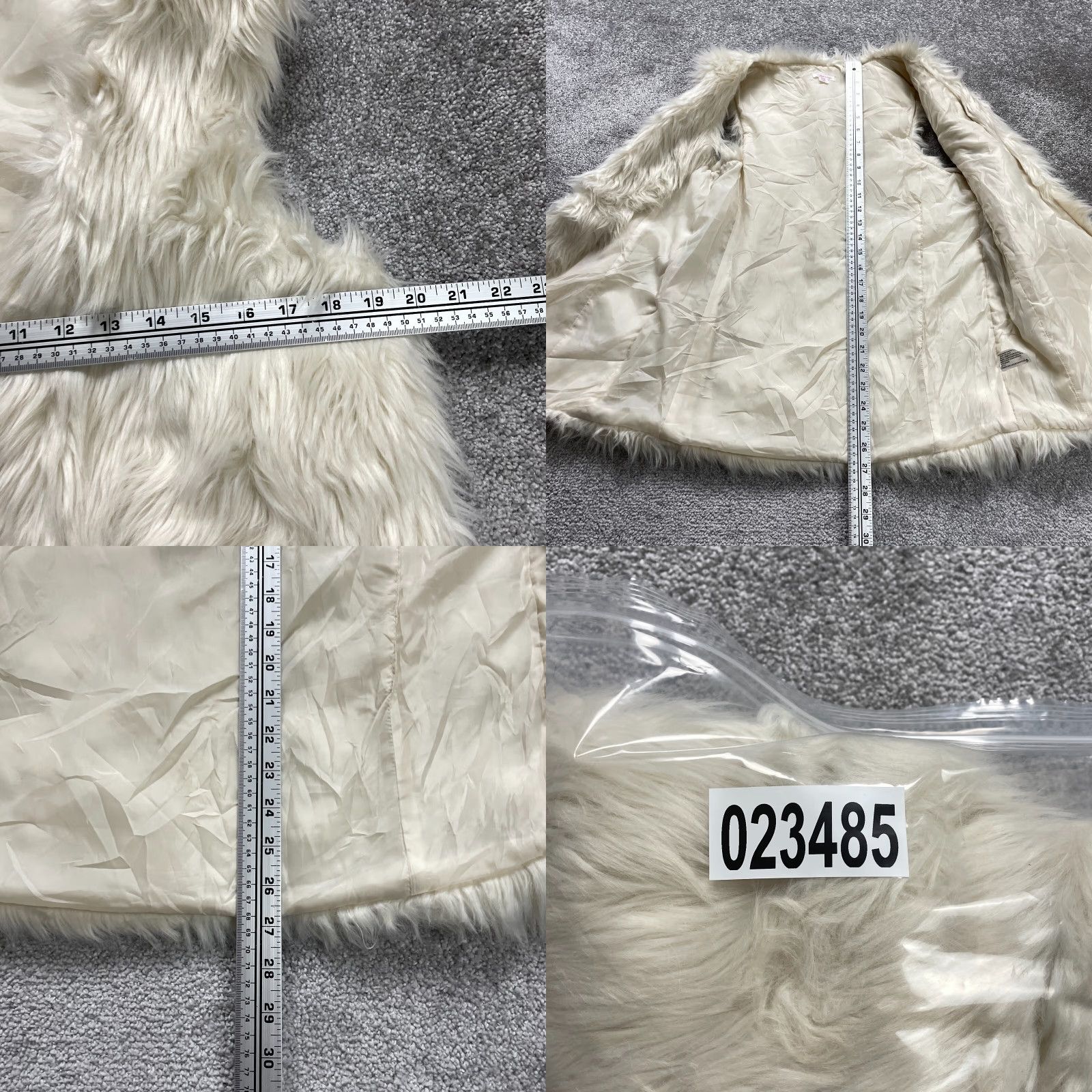 Vintage Xhilaration Vest Womens Medium Beige Lined Sleeveless Open Fur Acrylic Cover Up Size M / US 6-8 / IT 42-44 - 8 Thumbnail