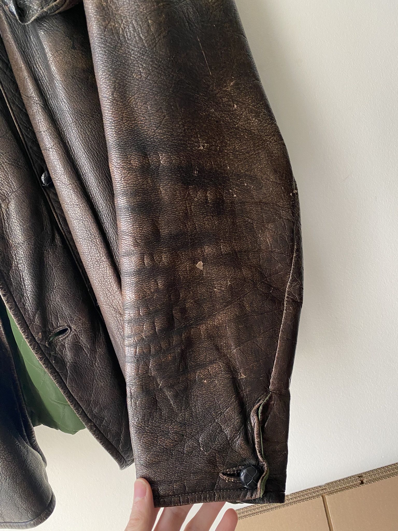 Vintage 1960s - Buckleback Leather Jacket - Made in Sweden Size US XL / EU 56 / 4 - 18 Thumbnail