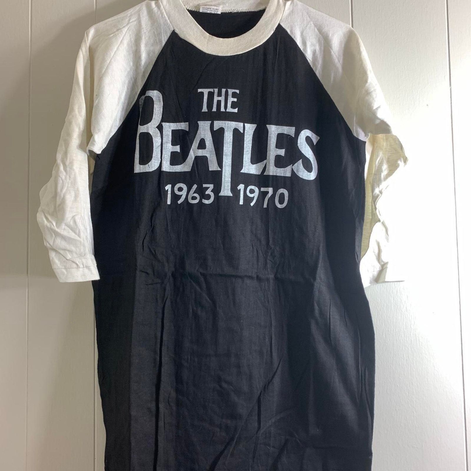 Vintage 1980 BEATLES JOHN LENNON Memorial raglan baseball jersey tee Size US L / EU 52-54 / 3 - 3 Thumbnail