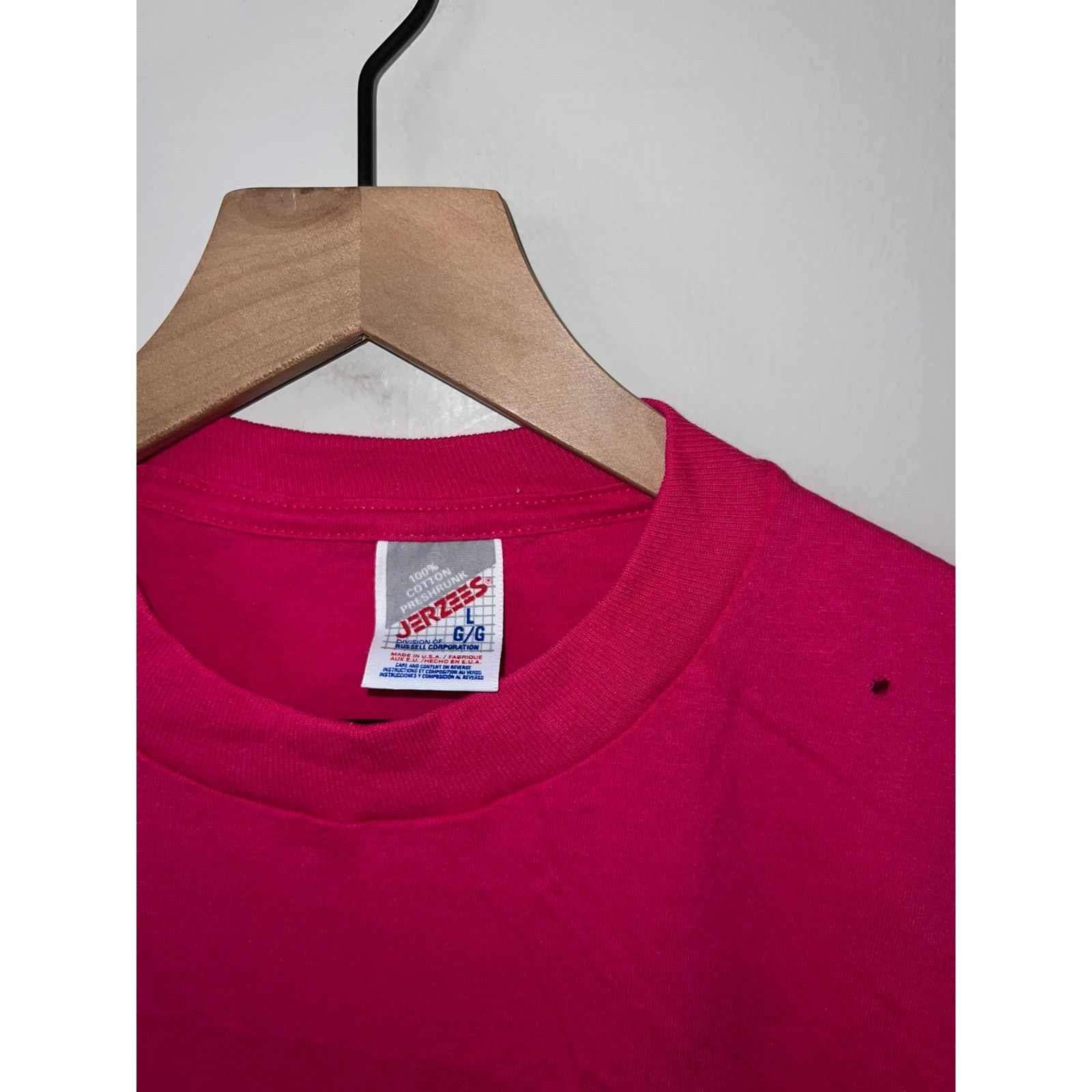 Jerzees 90s Jerzees Pink Blank Shirt Tee Short Sleeve VTG 1990s L Size US L / EU 52-54 / 3 - 5 Thumbnail