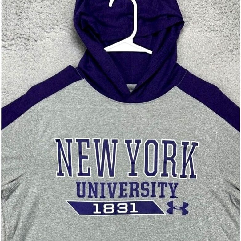 Under Armour VINTAGE New York University Under Armour Shirt Mens Medium Grey Heatgear Hoodie Pullover Size US M / EU 48-50 / 2 - 2 Thumbnail