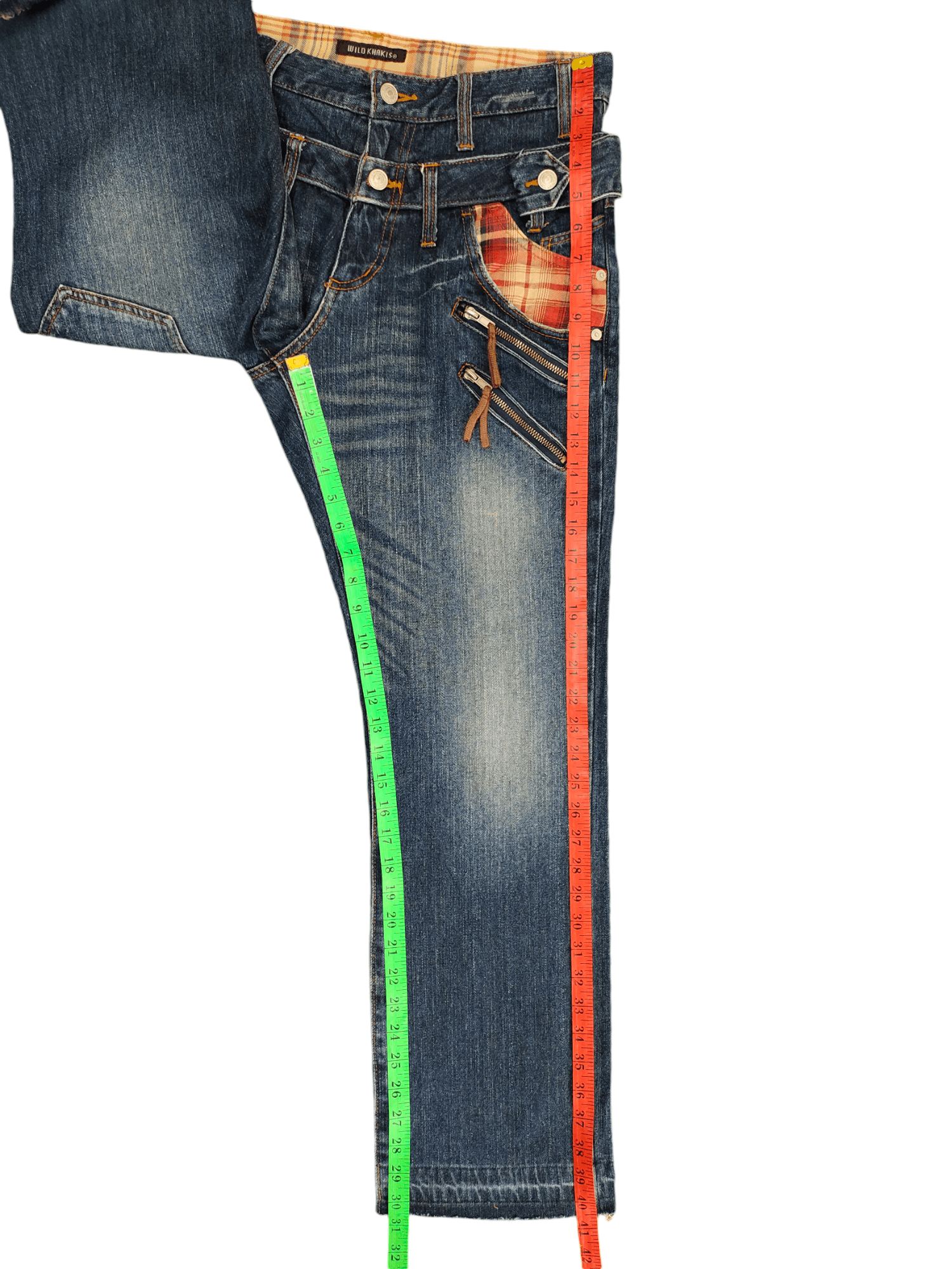 If Six Was Nine Vintage Y2k Wild Khakis Double Waist Clawmark Faded Jeans Size US 32 / EU 48 - 9 Thumbnail