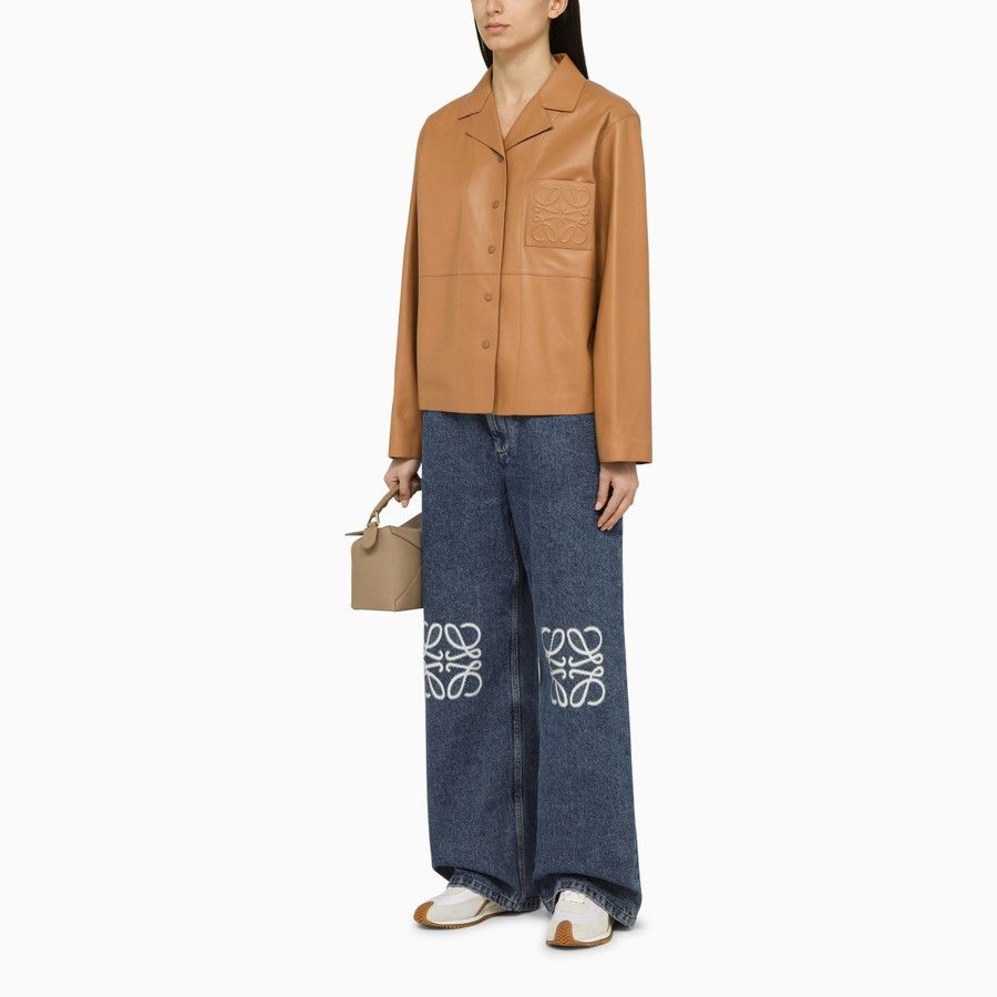 Loewe o1d2blof0824 Nappa Blouse in Brown Size XS / US 0-2 / IT 36-38 - 2 Thumbnail