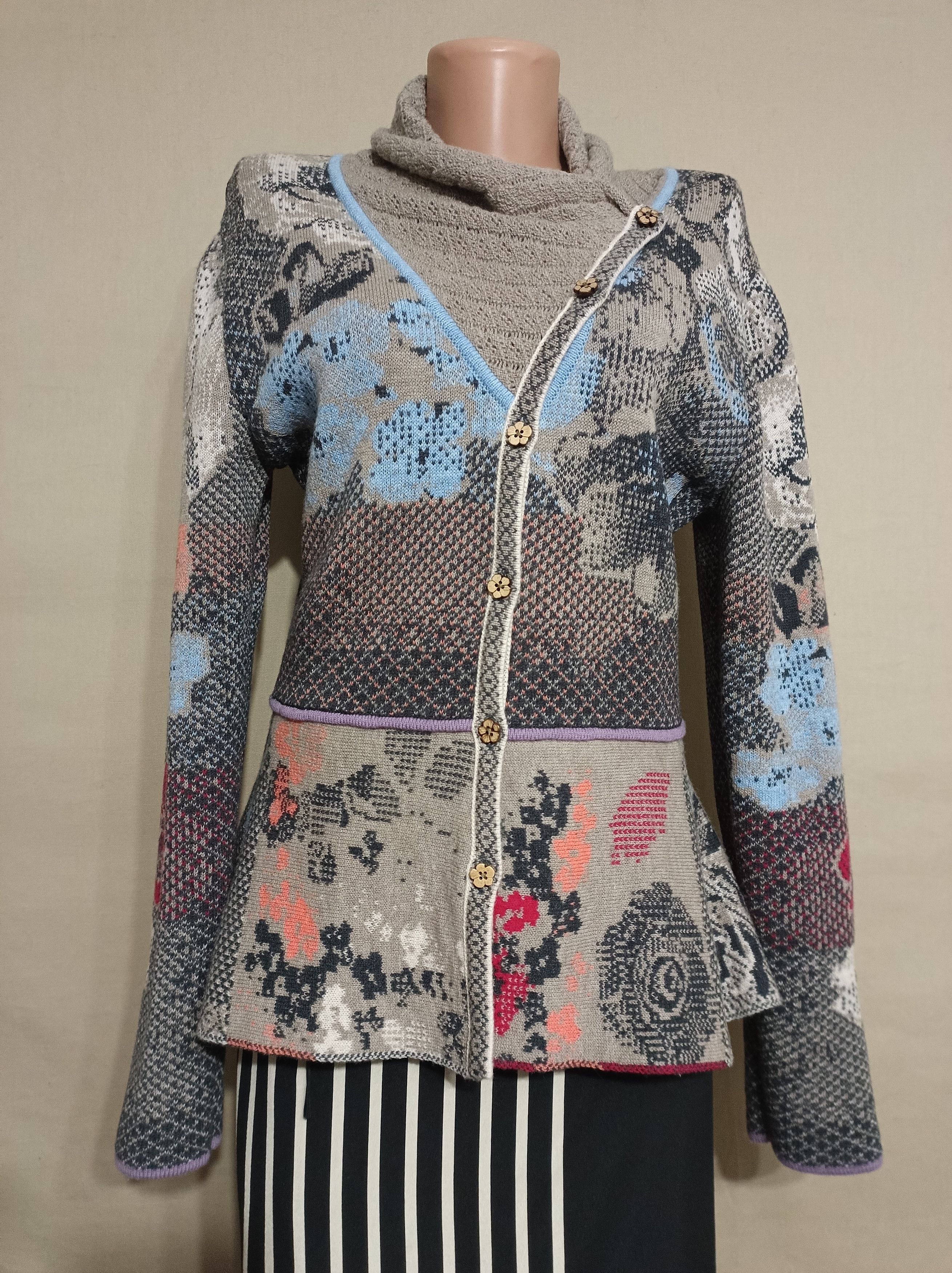 IVKO Floral Brocade Patern Wool Cardigan Jacket EU 40