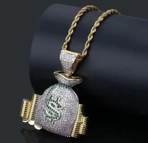 Jewelry x Vintage Money Bag Pendant in Silver, Men's