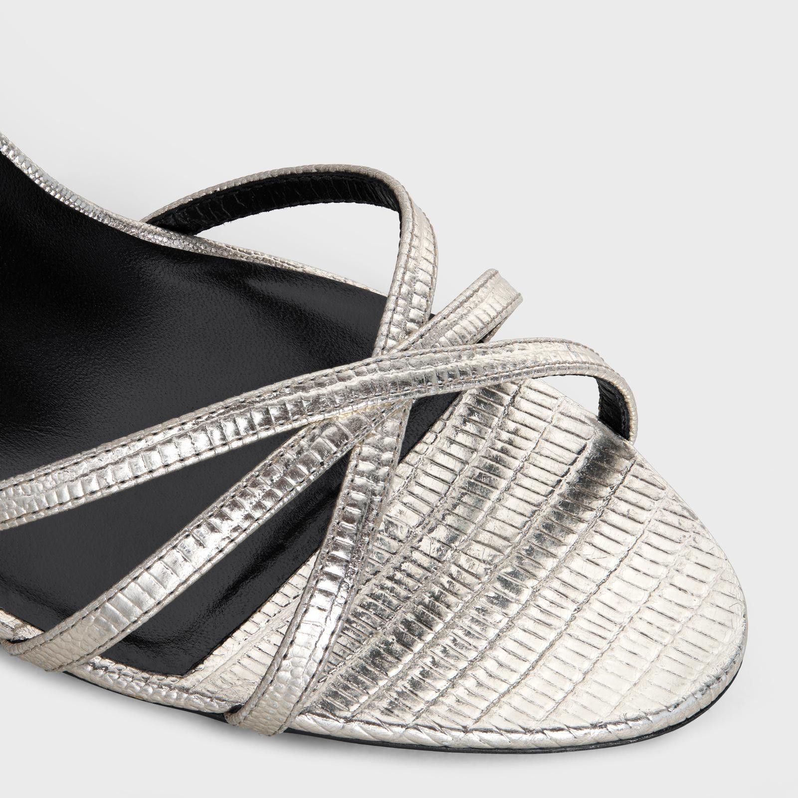 Celine o1w1db10125 355063304C Lizard-Stamped Sandals in Silver Size US 7.5 / IT 37.5 - 4 Thumbnail