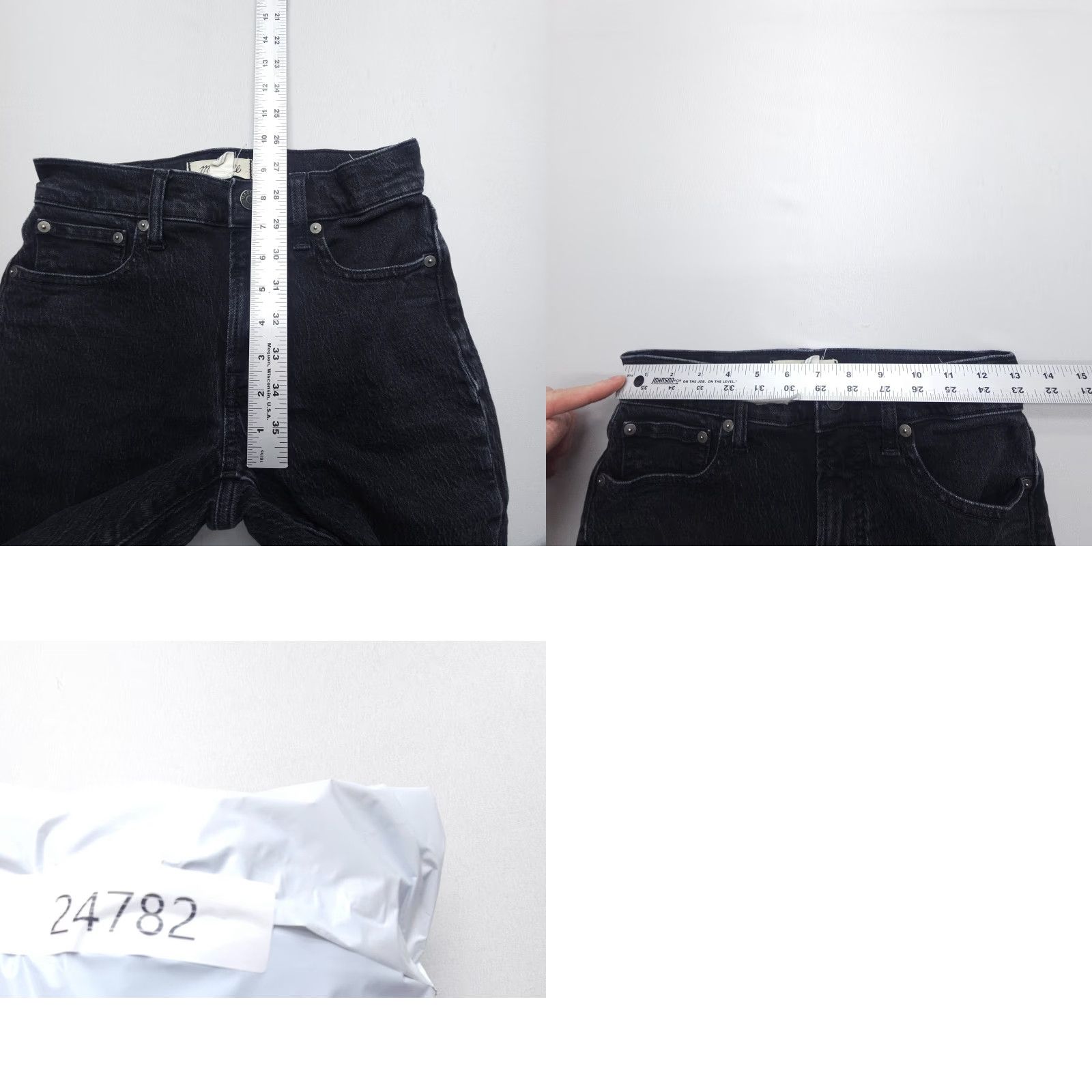 Madewell VINTAGE Madewell The Mid Rise Perfect Vintage Jeans 24 Black Crop Denim Size 42" / US 20 - 8 Thumbnail
