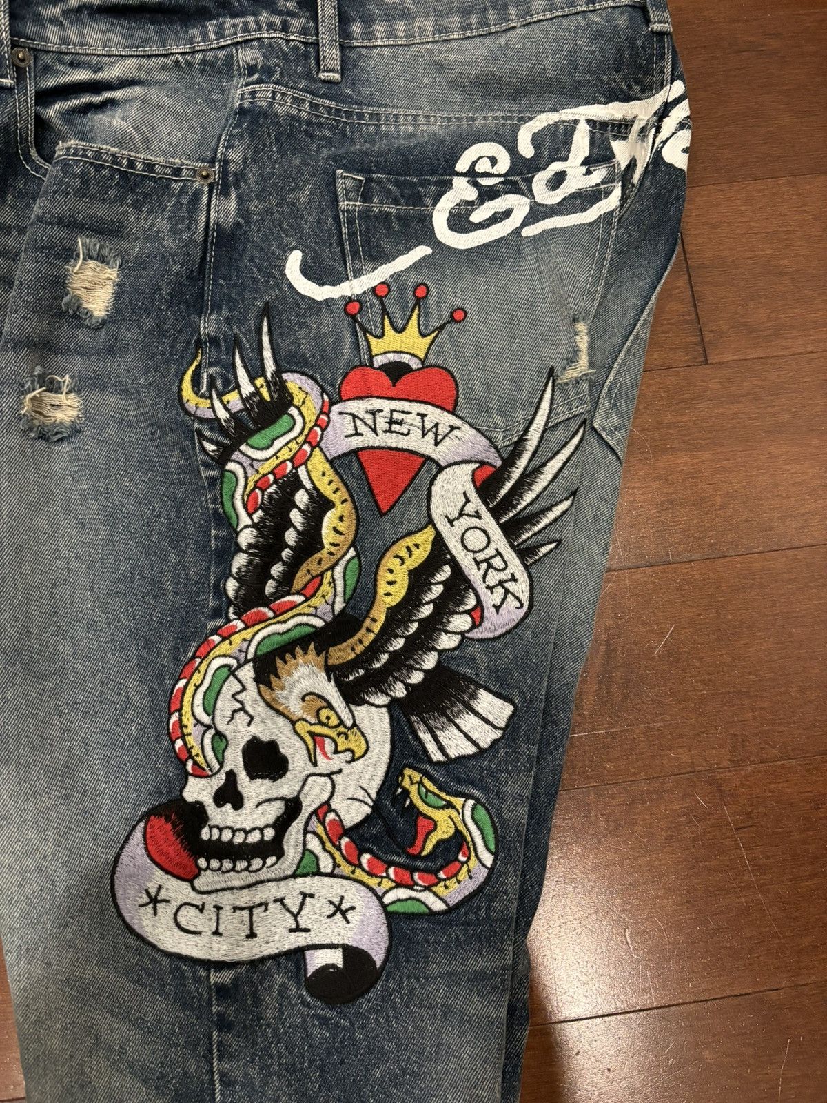 Ed Hardy Ed Hardy NYC SKULL SLIM TAPER JEAN Size US 32 / EU 48 - 4 Thumbnail