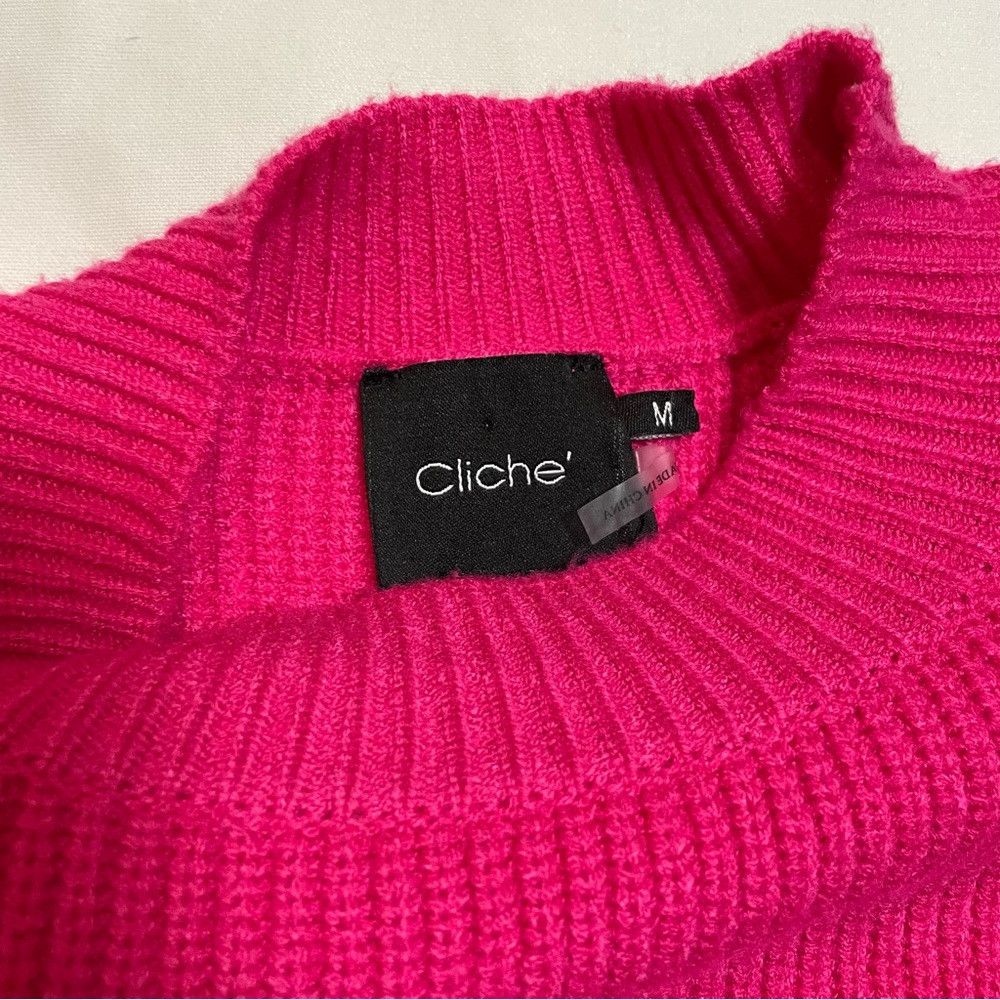 Other NWT New Cliche Puff Sleeve Hot Pink Sweater Size M Size M / US 6-8 / IT 42-44 - 5 Thumbnail