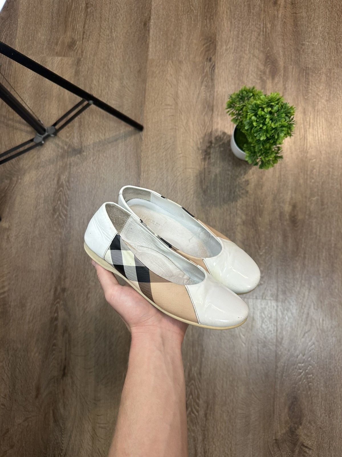 Burberry Burberry Check Pattern Ballet Flats Patent Leather Size US 5 / IT 35 - 2 Thumbnail