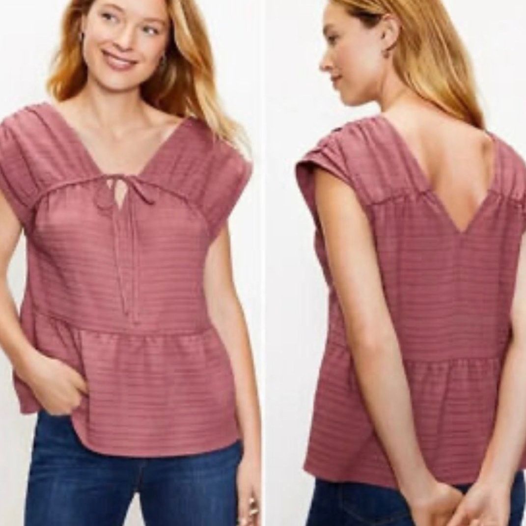 Loft Loft Sleeveless V Neck Textured Blush Rose Pink Blouse XS Size XS / US 0-2 / IT 36-38 - 1 Thumbnail