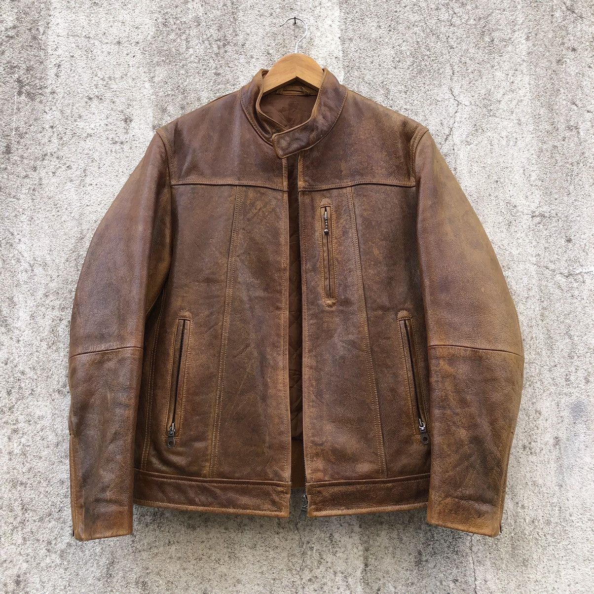 Vintage Vintage 90s Cow Real Leather Rider's Jacket By Uniqlo Size US M / EU 48-50 / 2 - 8 Thumbnail