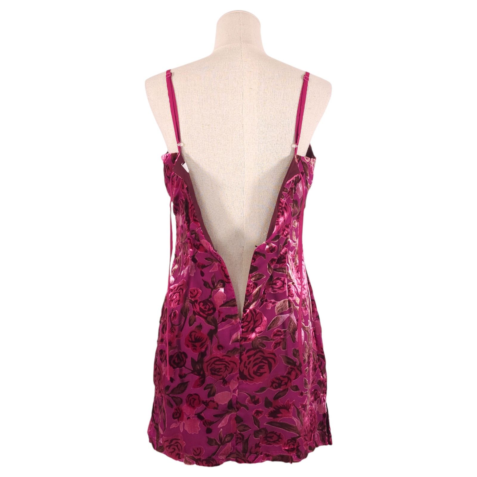 Other Tobi Velvet Floral Rose Square Neck Mini Dress Sz Small Size S / US 4 / IT 40 - 6 Thumbnail