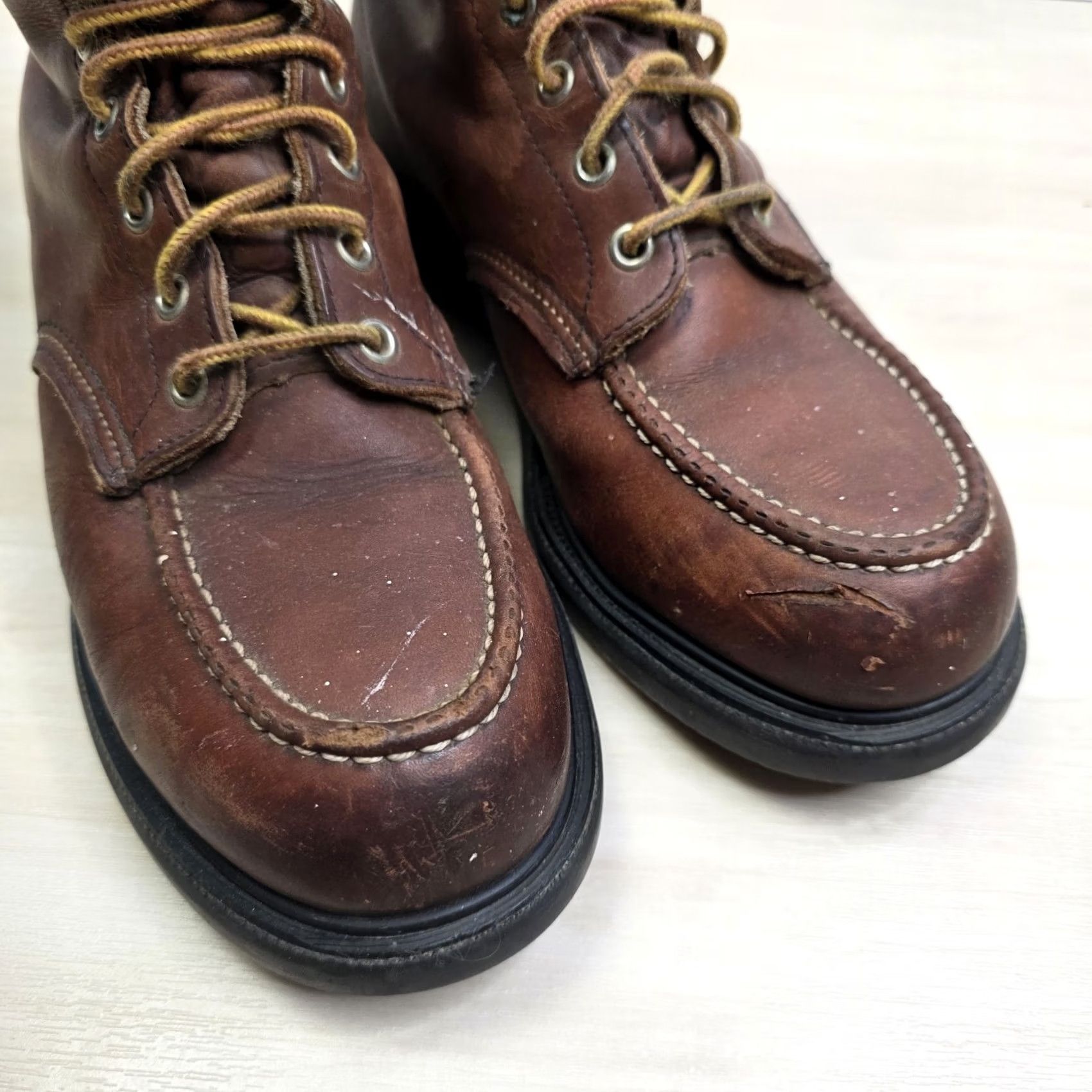 Vintage VINTAGE Red Wing 4440 Moc Toe Boots Brown Steel Toe Men's Size 9 E USA Size US 9 / EU 42 - 5 Thumbnail
