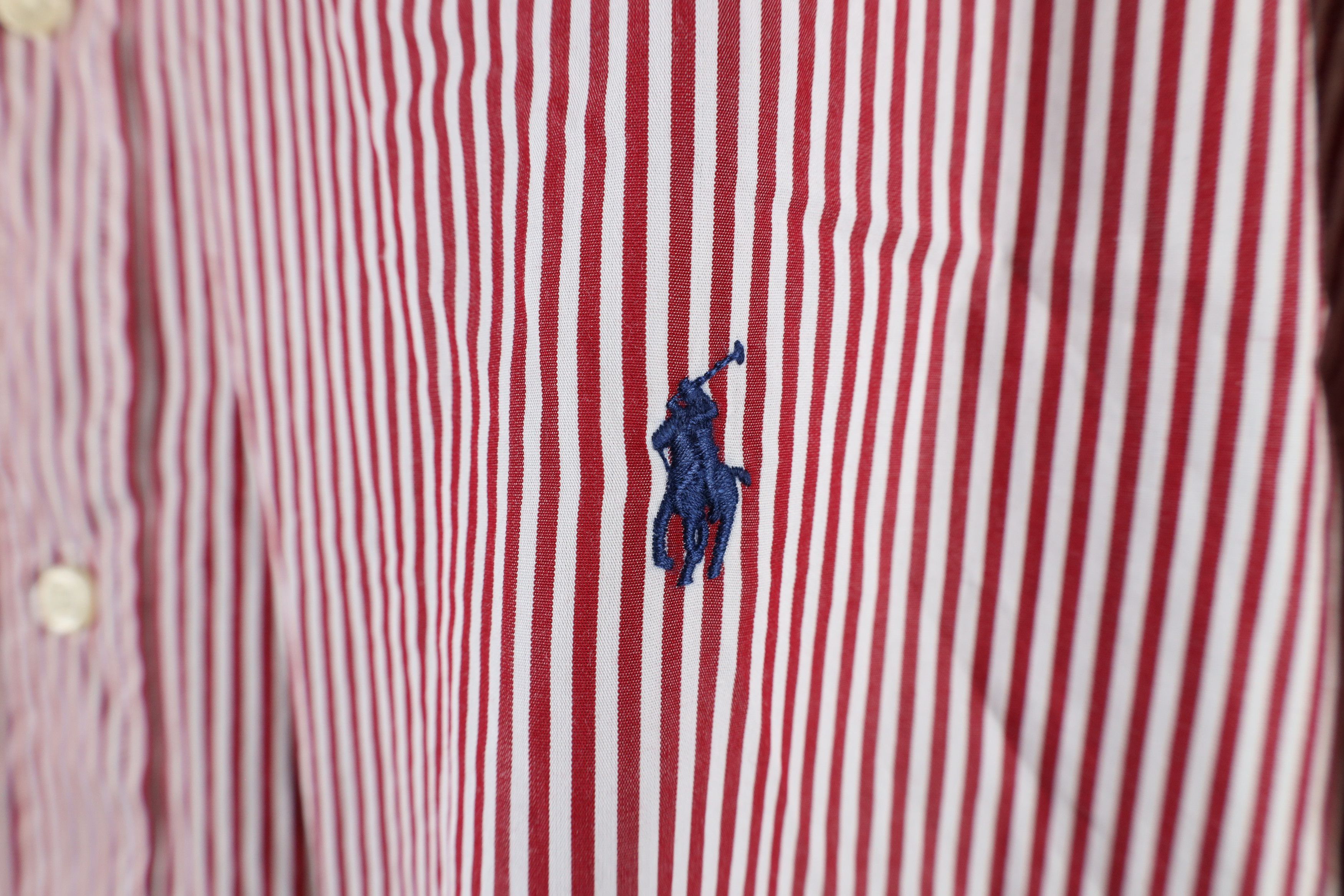 Ralph Lauren × Vintage Vintage Ralph Lauren Candy Cane Striped Button Down Shirt Size US XL / EU 56 / 4 - 4 Thumbnail