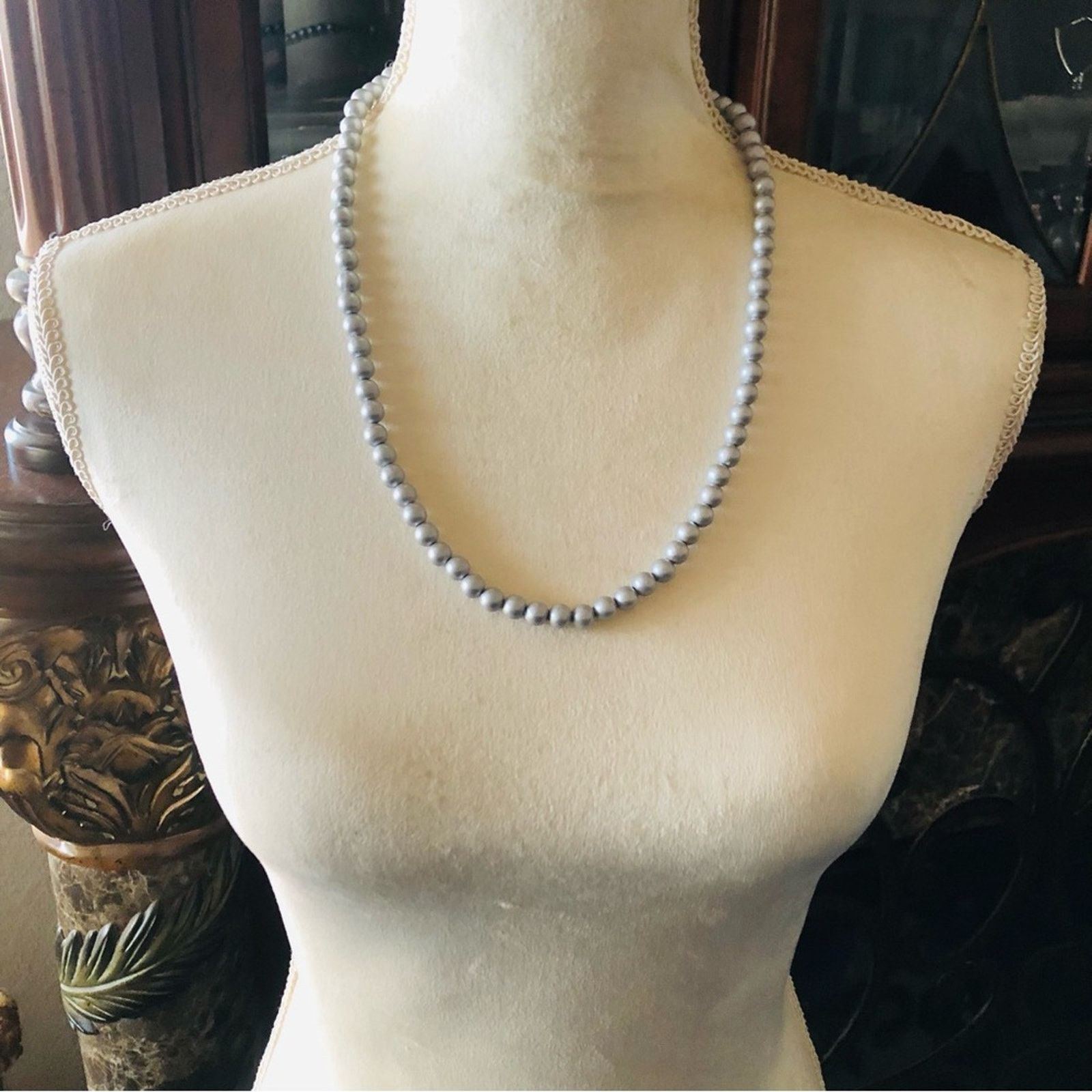 Vintage Vintage 70s-80s silver gray pearl bead necklace Size ONE SIZE - 5 Thumbnail