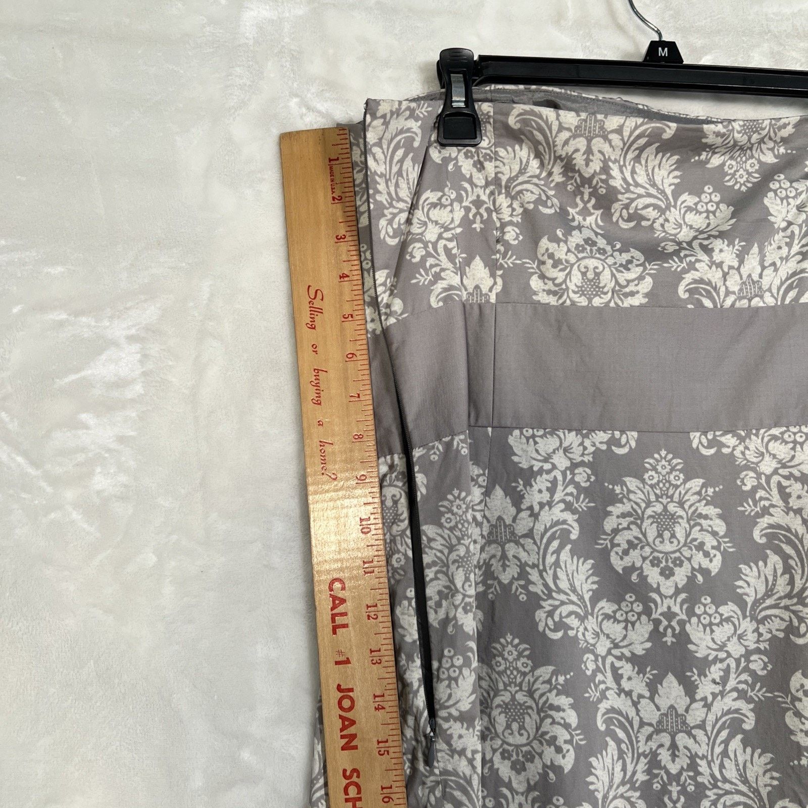 Loft Ann Taylor LOFT Strapless Summer Dress Gray White Floral Size XL / US 12-14 / IT 48-50 - 13 Thumbnail