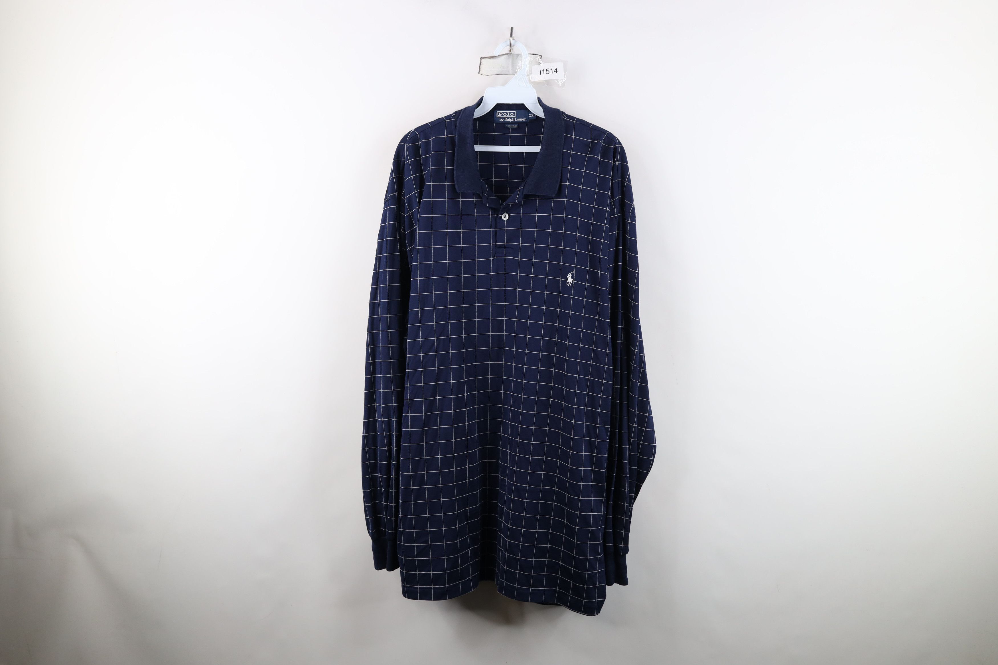 Ralph Lauren Vintage 90s Ralph Lauren Knit Long Sleeve Rugby Polo Plaid Size US XXL / EU 58 / 5 - 1 Thumbnail