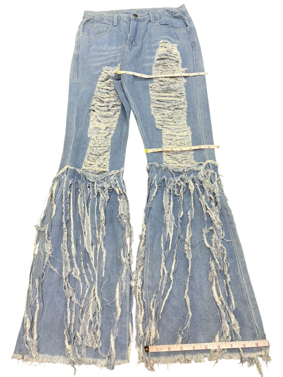 Hysteric Glamour Vintage Japanese Brand Heavy Distress Flare Jeans Size 28" / US 6 / IT 42 - 8 Thumbnail