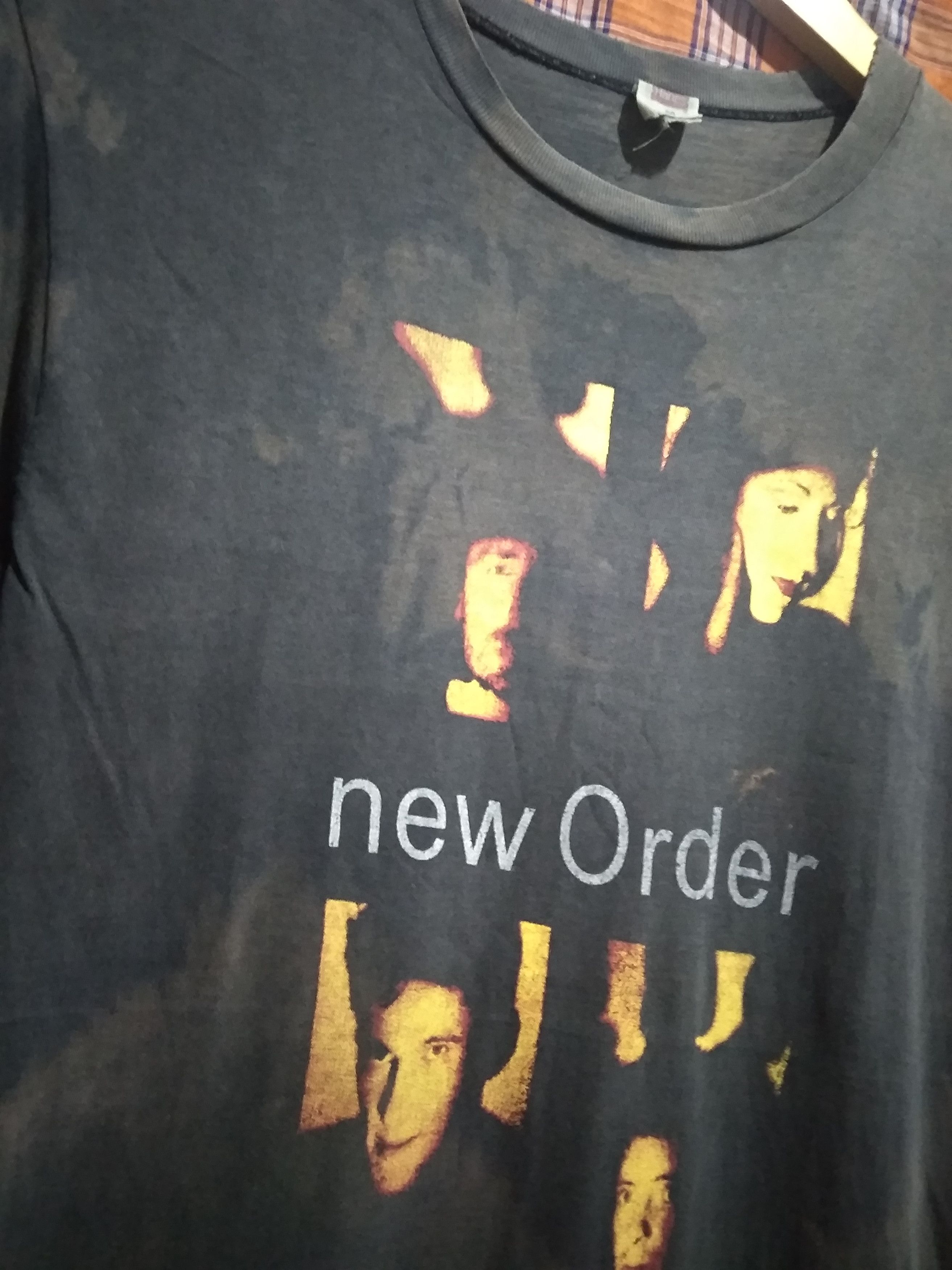 Band Tees × New Order × Unsound Rags Thrashed Faded 80s New Order paper thin t shirt Size US M / EU 48-50 / 2 - 6 Thumbnail