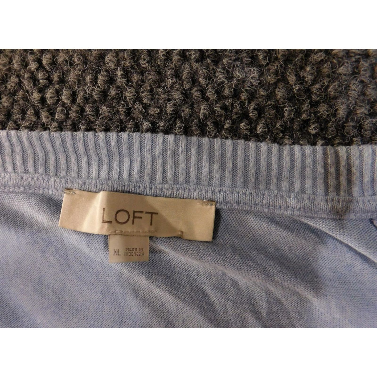 Loft LOFT Womens XL Blue Raglan Long Sleeve Lightweight Knit Top Sweater Shirt Terit Ann Taylor Size XL / US 12-14 / IT 48-50 - 6 Thumbnail