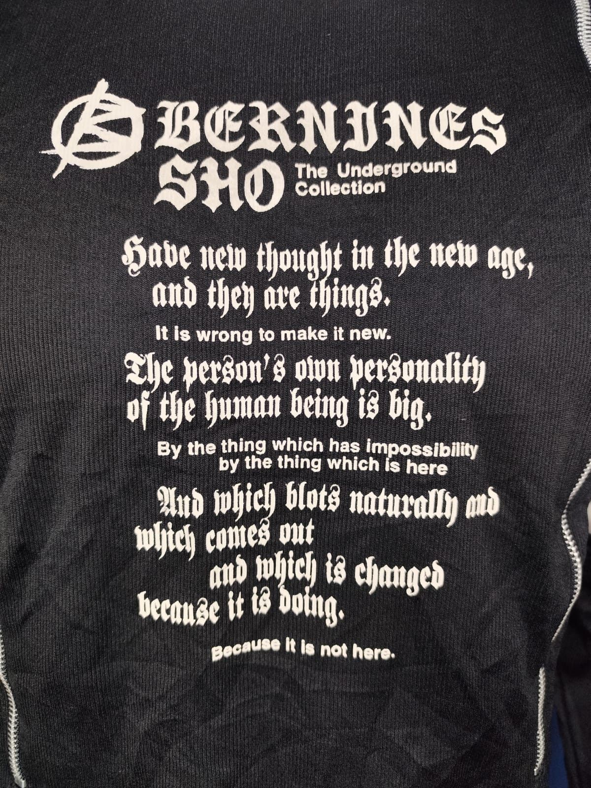 Japanese Brand Berningsho underground poem long sleeve t shirt Size US M / EU 48-50 / 2 - 3 Thumbnail