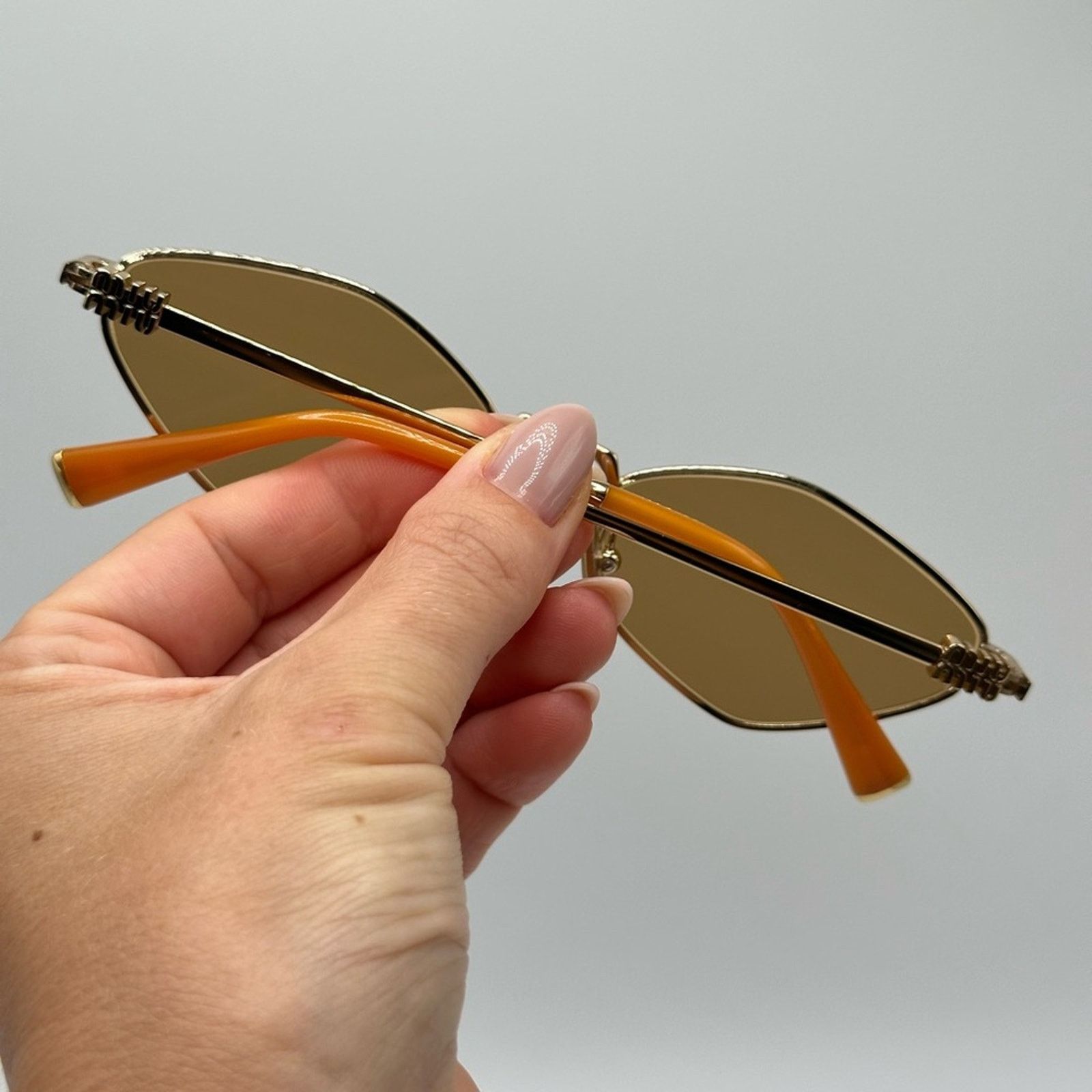 Miu Miu NEW MIU MIU MU56ZS 5AK40D Gold Orange Mirror Silver Glasses Size ONE SIZE - 11 Thumbnail