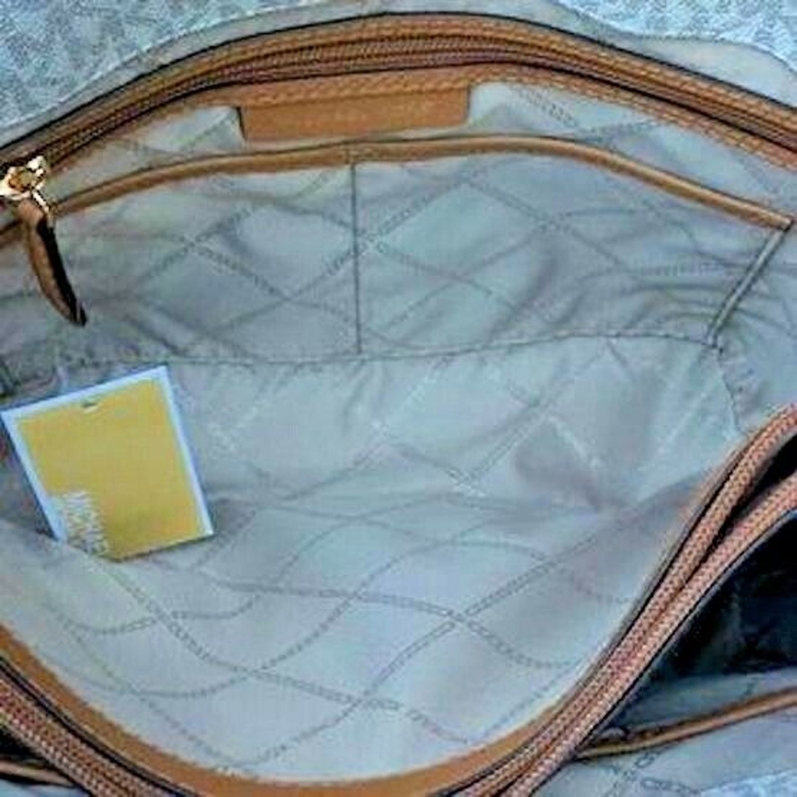 Michael Kors Michael Kors Womens Signature Tote Handbag Tan & Beige NWT Size ONE SIZE - 7 Thumbnail
