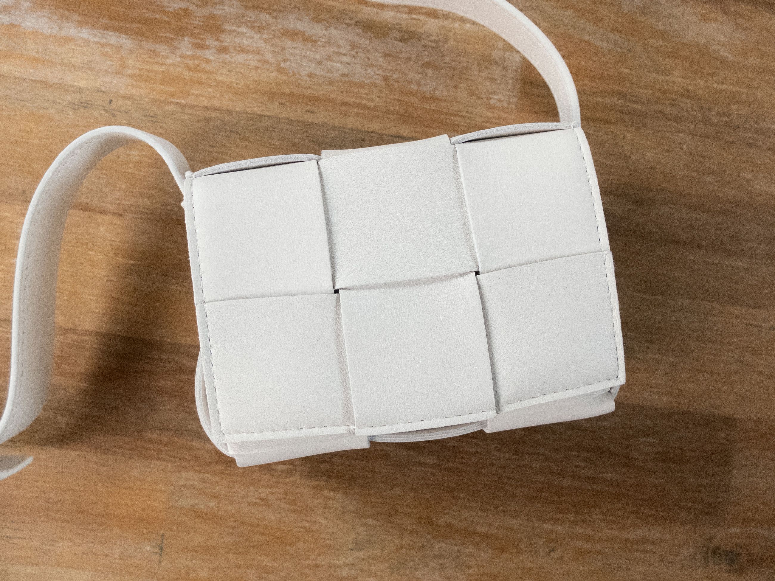 Bottega Veneta BOTTEGA VENETA Candy Cassette white intrecciato leather bag Size ONE SIZE - 4 Thumbnail
