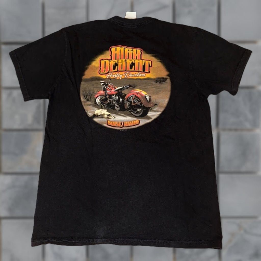 Harley Davidson Harley-Davidson T-Shirt Black Medium Mens 2017 Smith Bros Motorcycle Biker 90s Graphic Print Short Sleeve Front Back 19x26 Shirt Size US M / EU 48-50 / 2 - 1 Thumbnail
