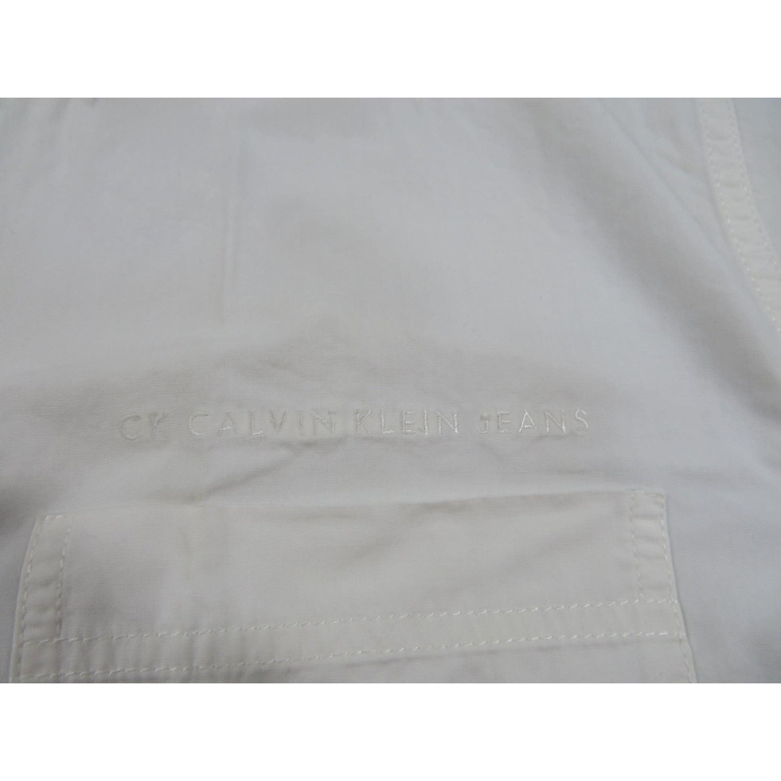 Calvin Klein Calvin Klein Shirt White Button Up Embroidered Logo L? 1990s Size US L / EU 52-54 / 3 - 3 Thumbnail