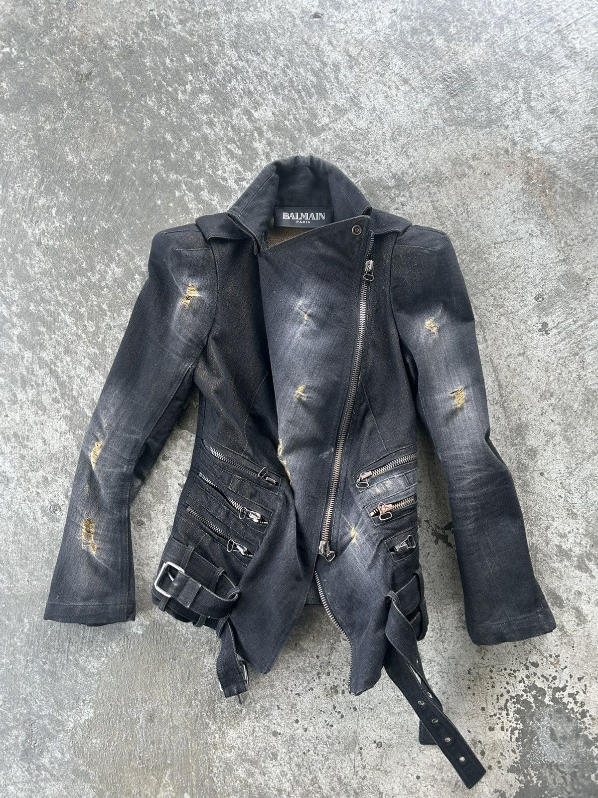 Balmain Balmain by Decarnin AW11 Distressed Biker Jacket Size US XS / EU 42 / 0 - 3 Thumbnail