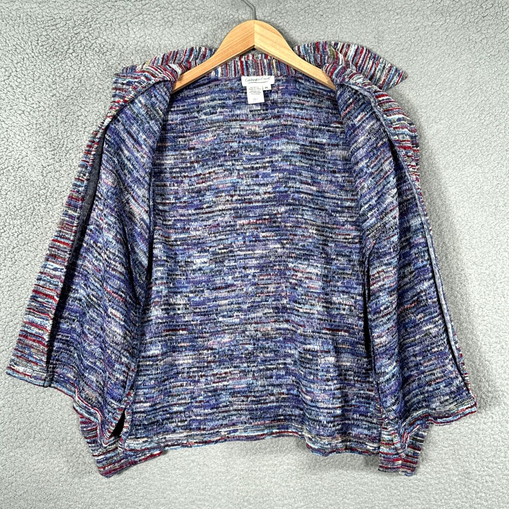 Coldwater Creek Coldwater Creek Jacket Womens PL Multicolor Tweed Boho Textured Shacket Shirt Jacket Petite Shirt Jacket Womens Size L / US 10 / IT 46 - 4 Thumbnail