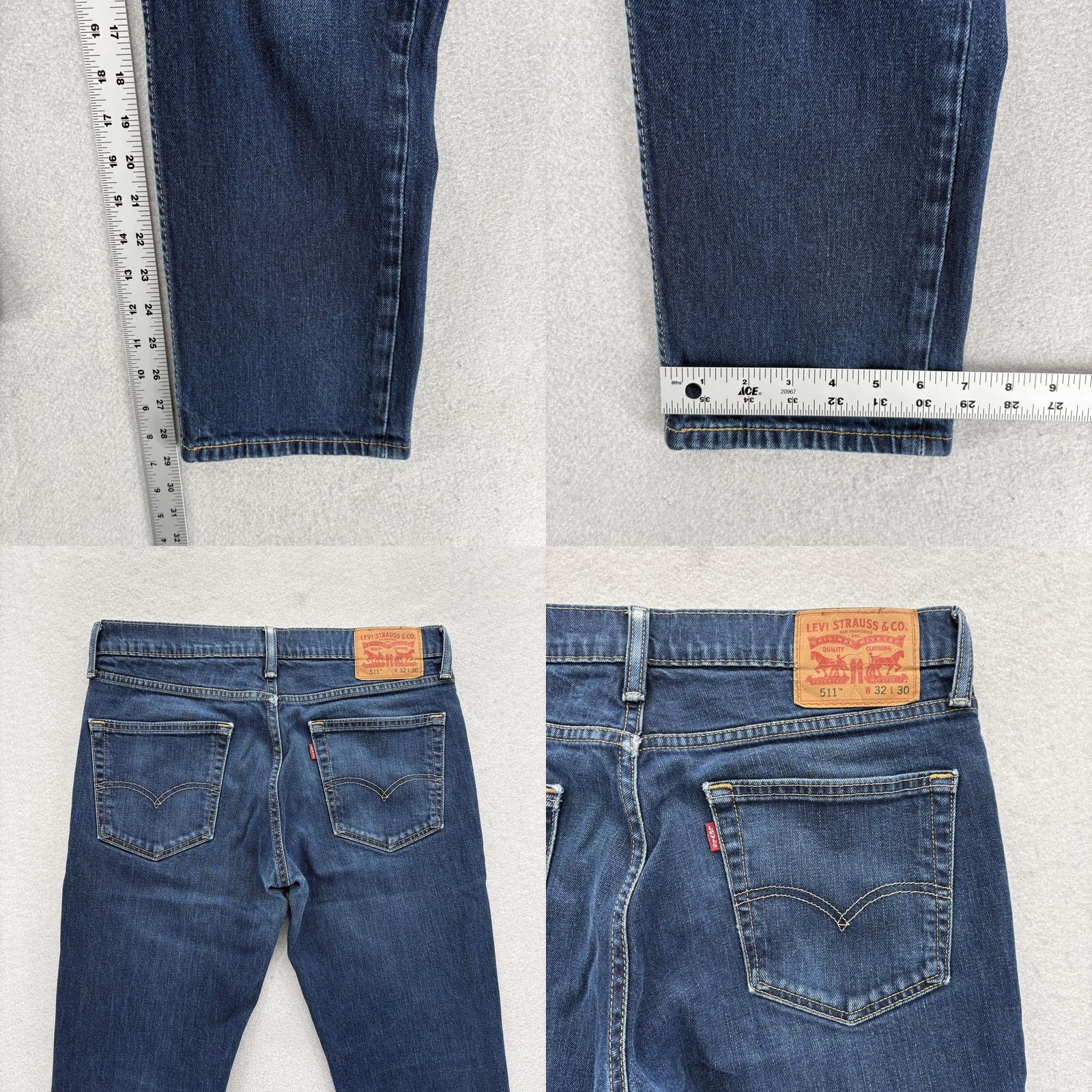Levi's Mens Levis 511 Jeans Slim Straight Stretch Denim Pants Blue Medium Wash Adult 32x30 Size US 32 / EU 48 - 8 Thumbnail